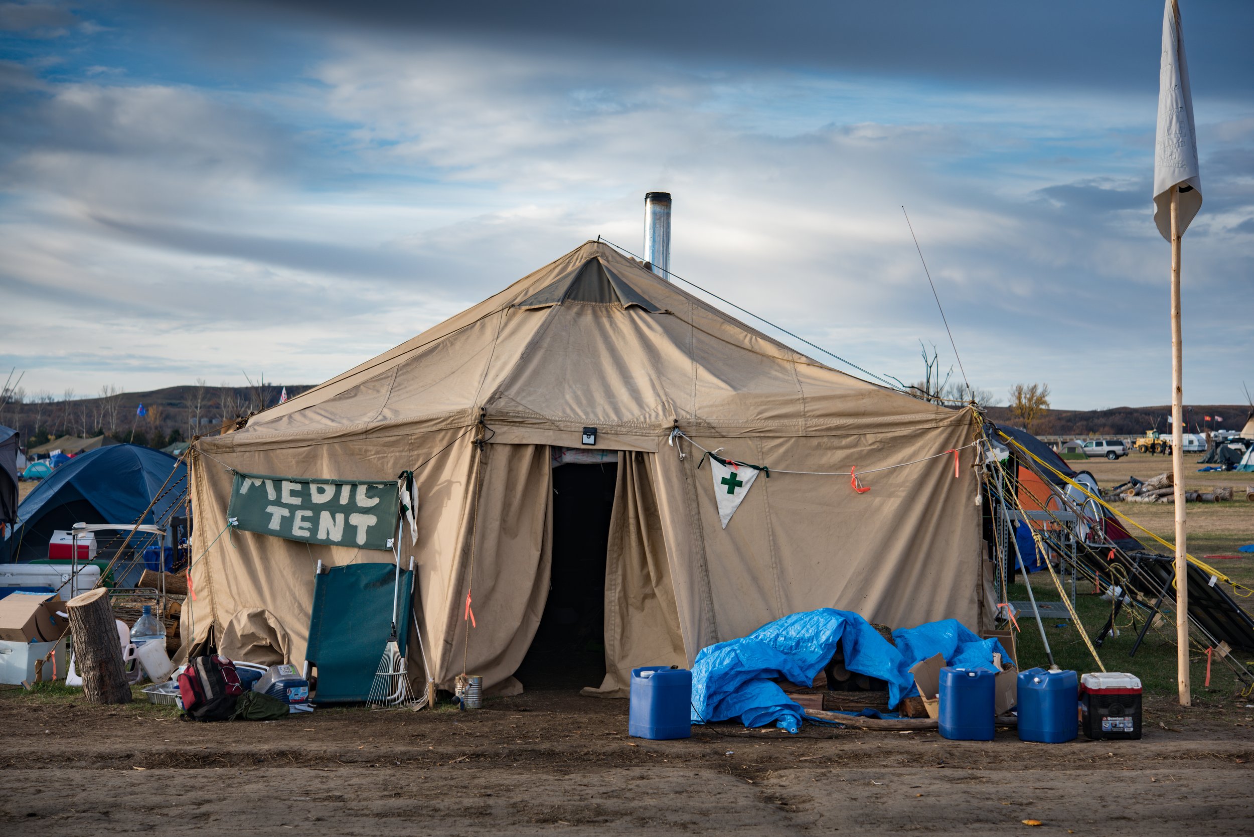  In the central part of the camp was a Medic tent that resembled a MASH triage unit in a combat zone. 