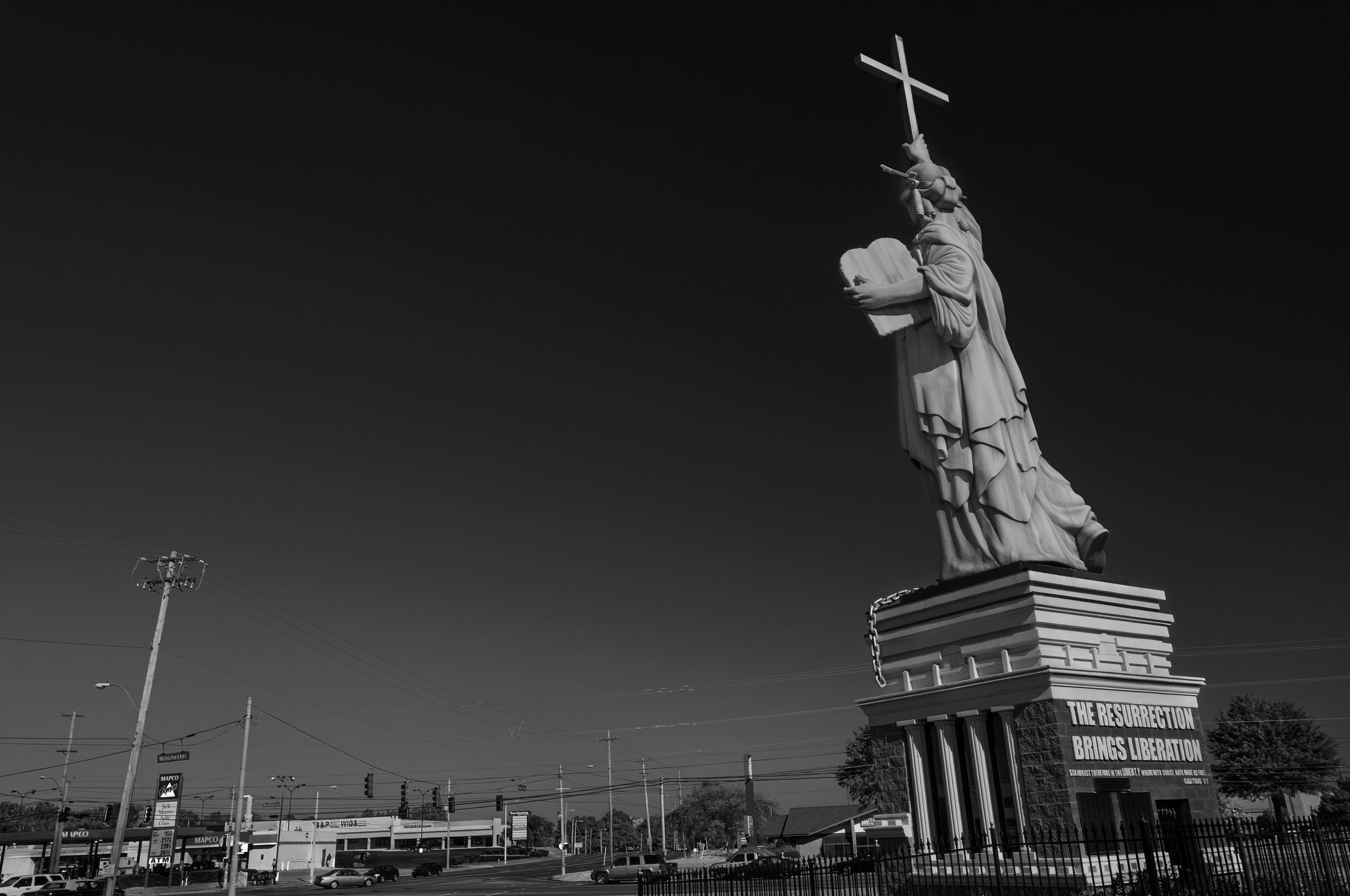 "Statue of Liberation Through Christ"