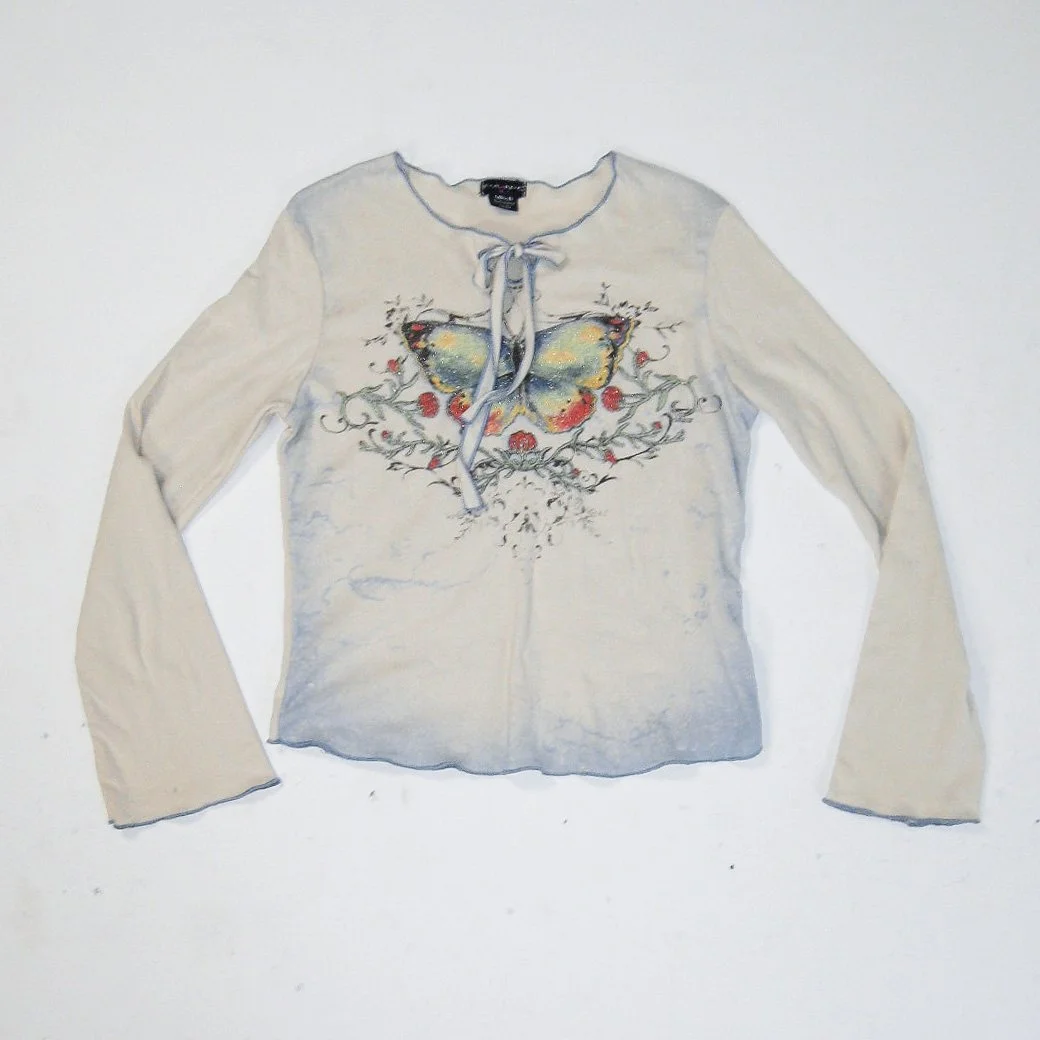 Y2K Butterfly Graphic Tee - S