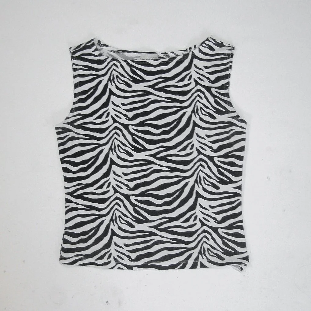 Y2K Zebra Tank Top - S/M