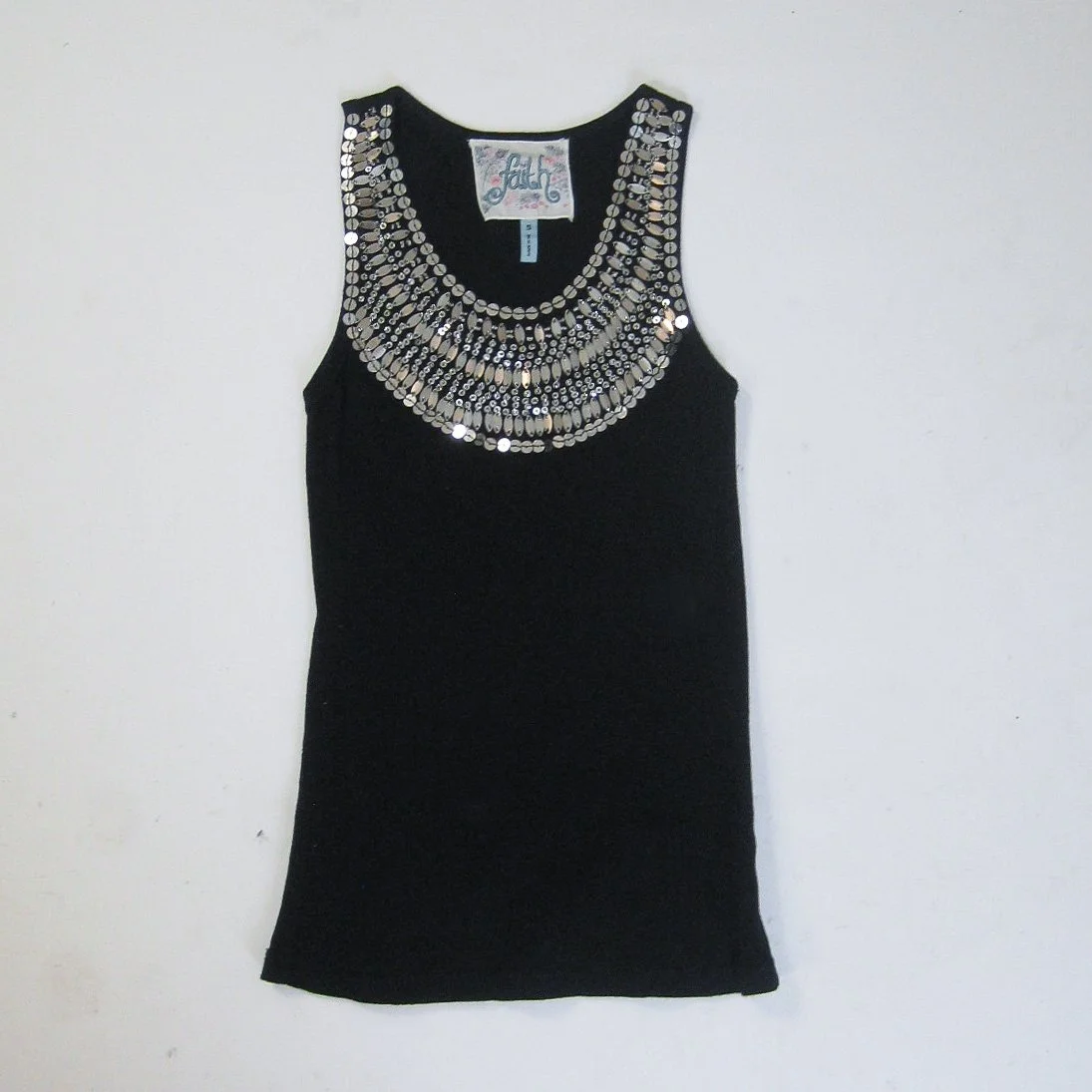 Y2K Sequin Disk Tank Top - S