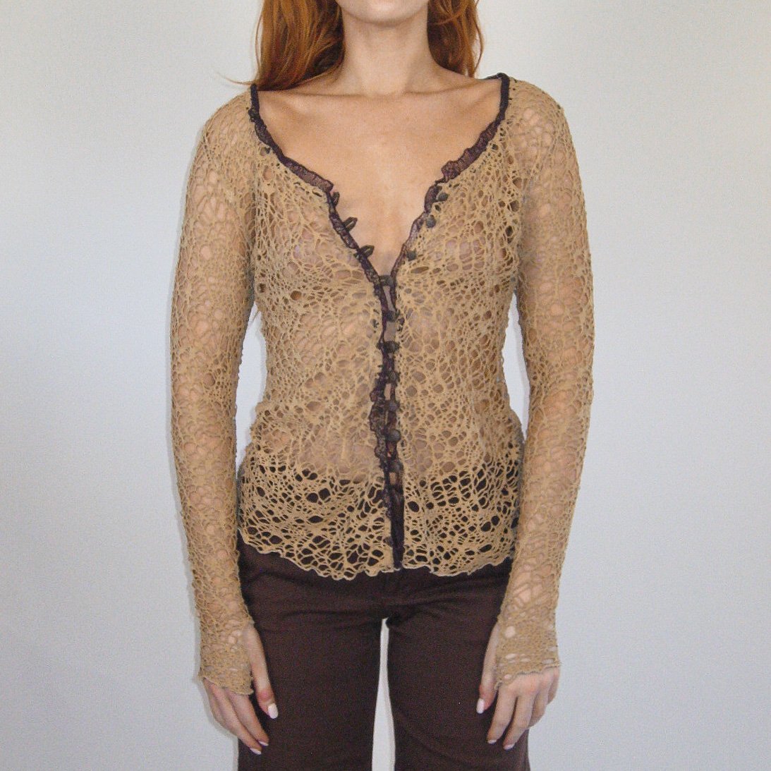 Y2K Designer Crochet Top - M/L