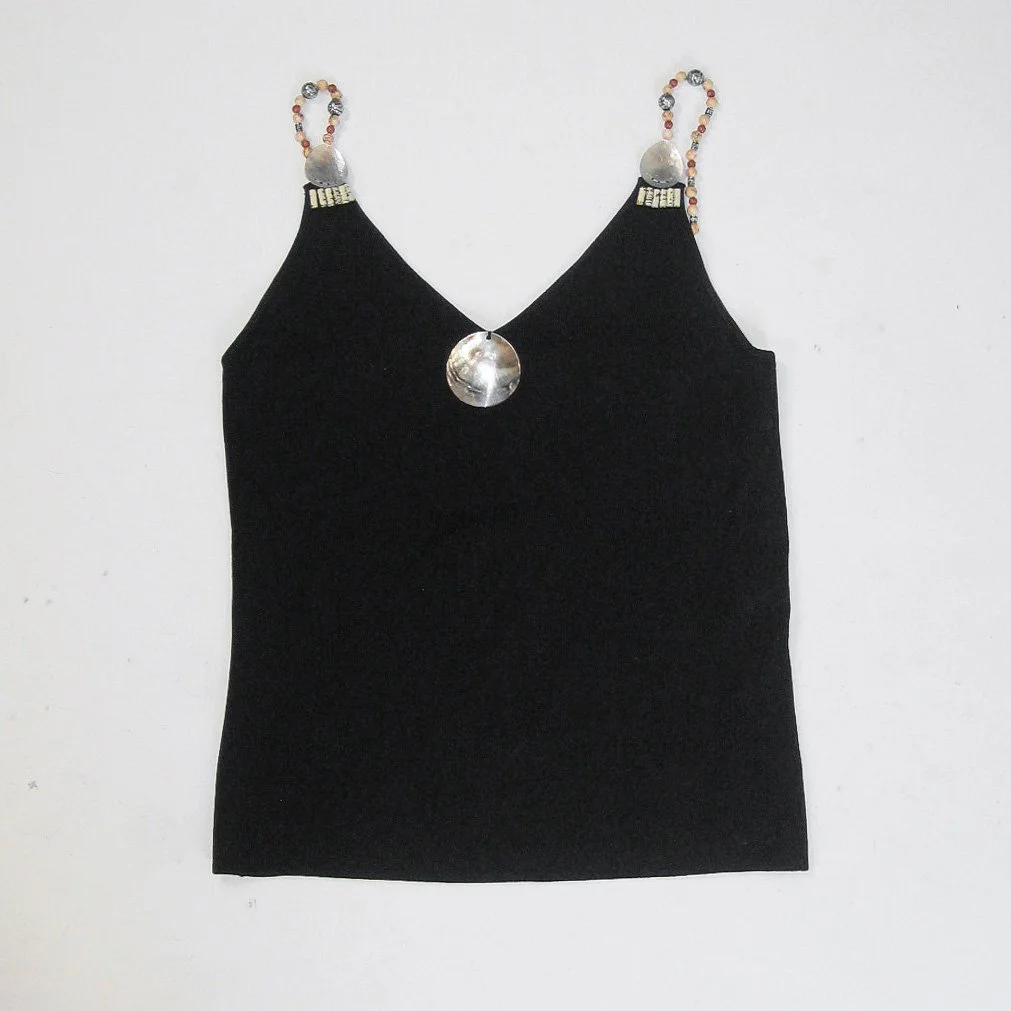Y2K Shell Beaded Tank Top - M/L
