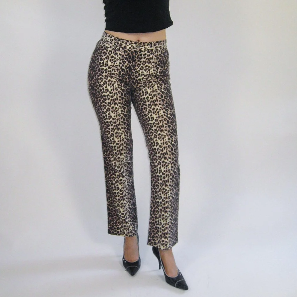 Y2K Animal Print Pants - 8/10
