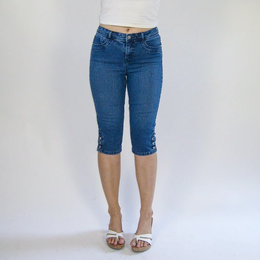 Y2K Denim Capris - 4