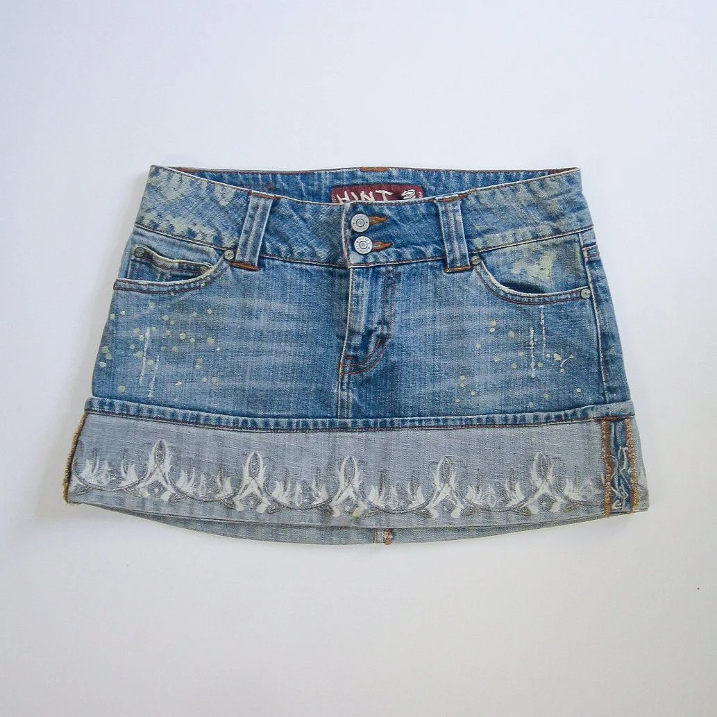 Y2K Micro Mini Denim Skirt - 0/2