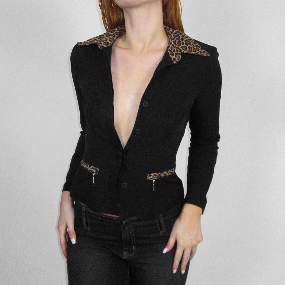 90s Cheetah Blazer Top - XS/S