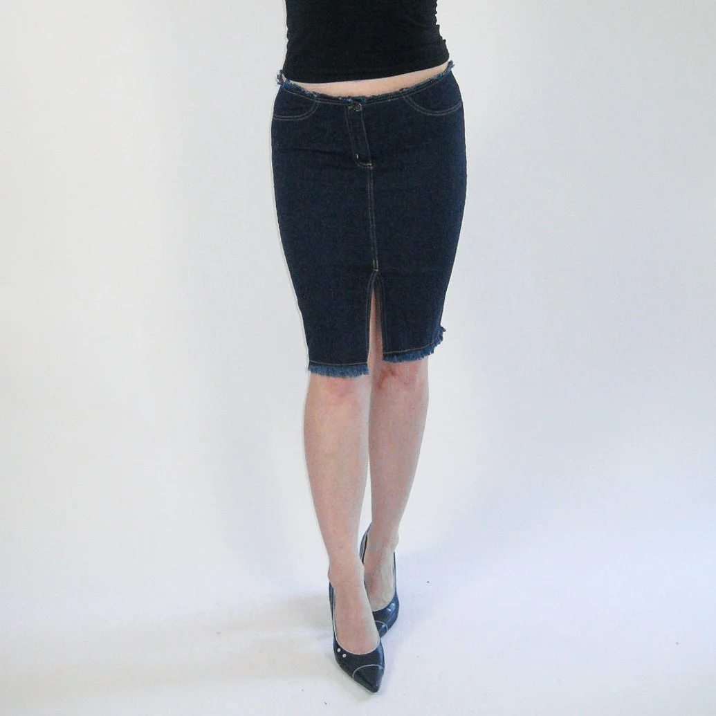Vintage Y2K Denim Midi Skirt - S