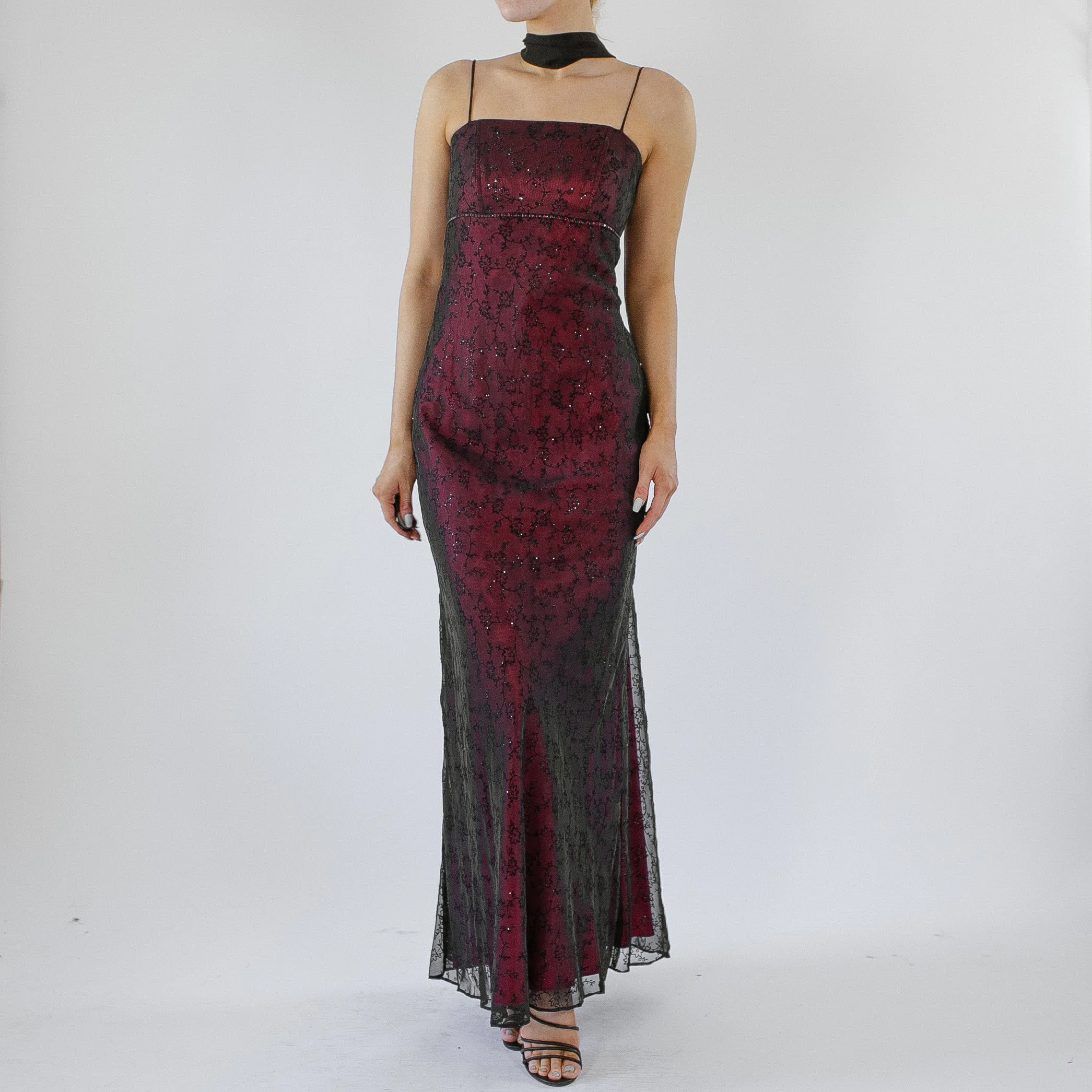 Vintage 90s Gothic Prom Dress  - 4/6