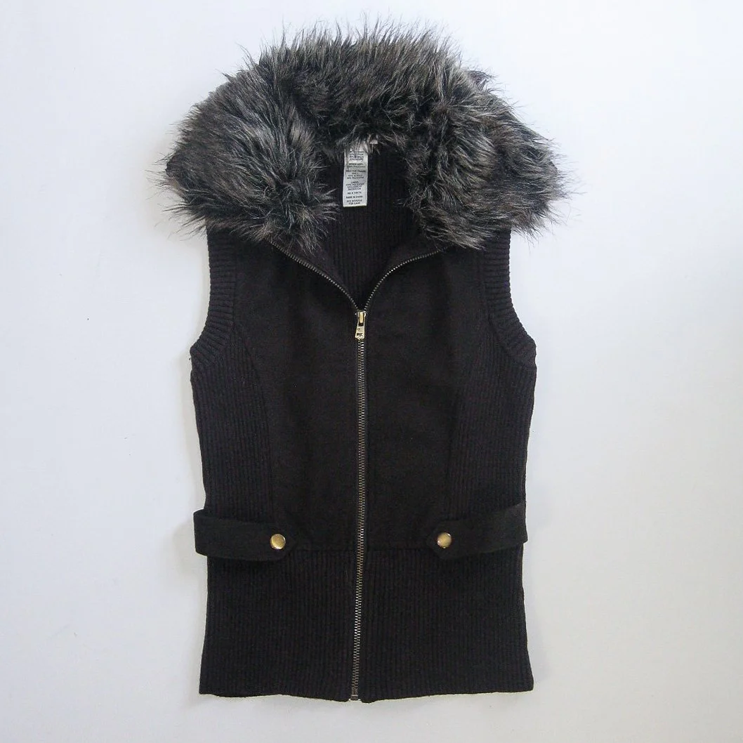 Y2K Cache Fur Sweater Vest - XS/S