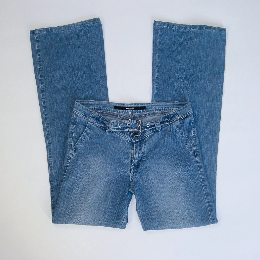 Y2K Low Rise Buckle Jeans - 0/2