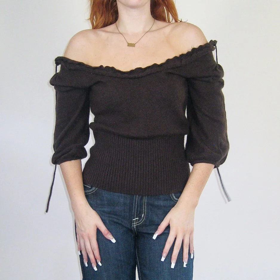 Y2K Puff Sleeve Sweater - M