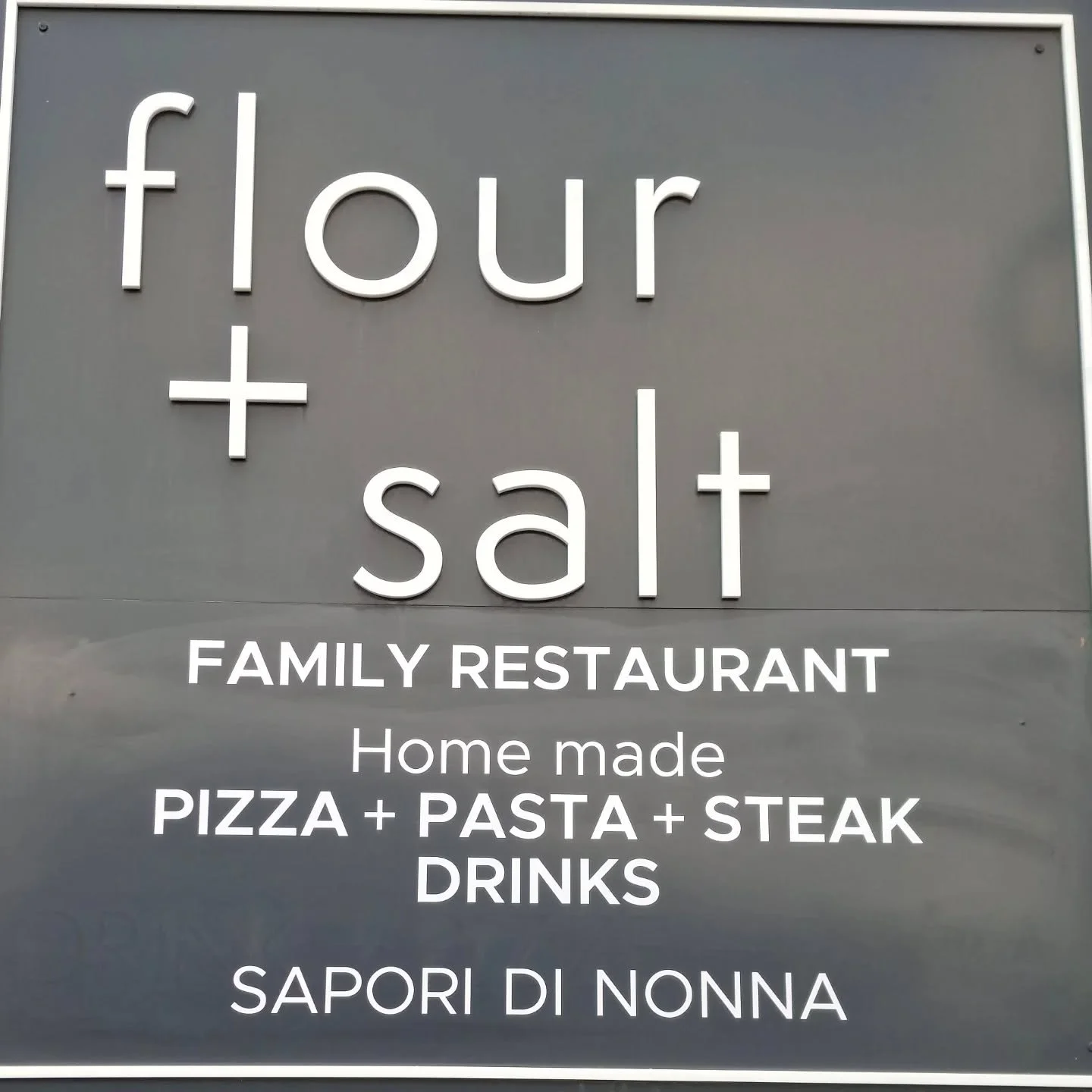 "Sapori di Nonna"
Come and taste the love we put into everything at Flour + Salt! 

We have limited tables avaliable tonight so book now to avoid dissapointment! :)

Takeaway specials:

🍝 Selected pastas $20
🍕 Gourmet pizzas $20
🍽️ Selec