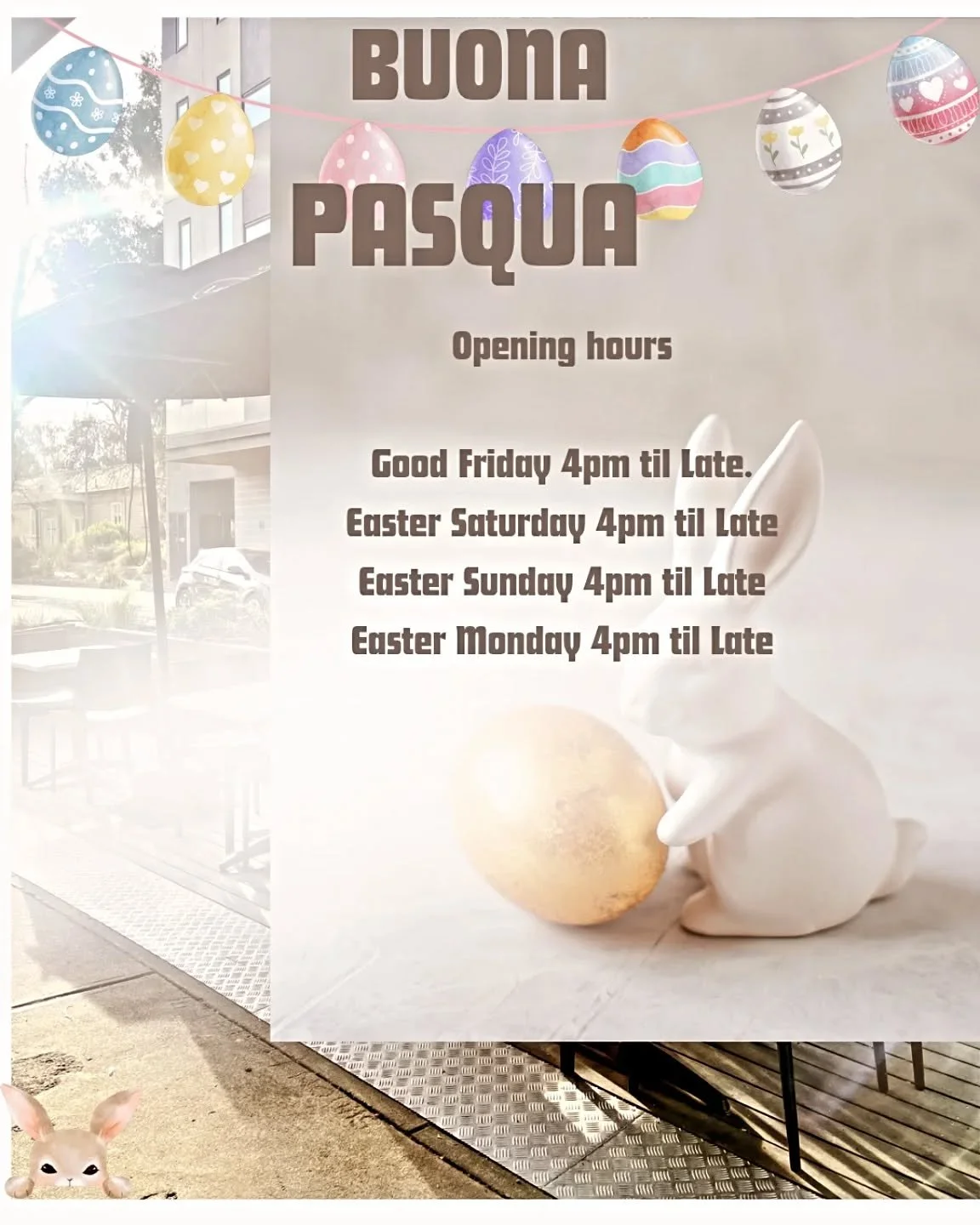 Easter long weekend plans? We&rsquo;ve got you covered 🇮🇹

Flour + Salt is open every day from Good Friday through to Easter Monday &mdash; from 4pm &lsquo;til late.

Join us for dinner or grab your favourites takeaway 🍝✨

🍝 Selected pastas $22
?