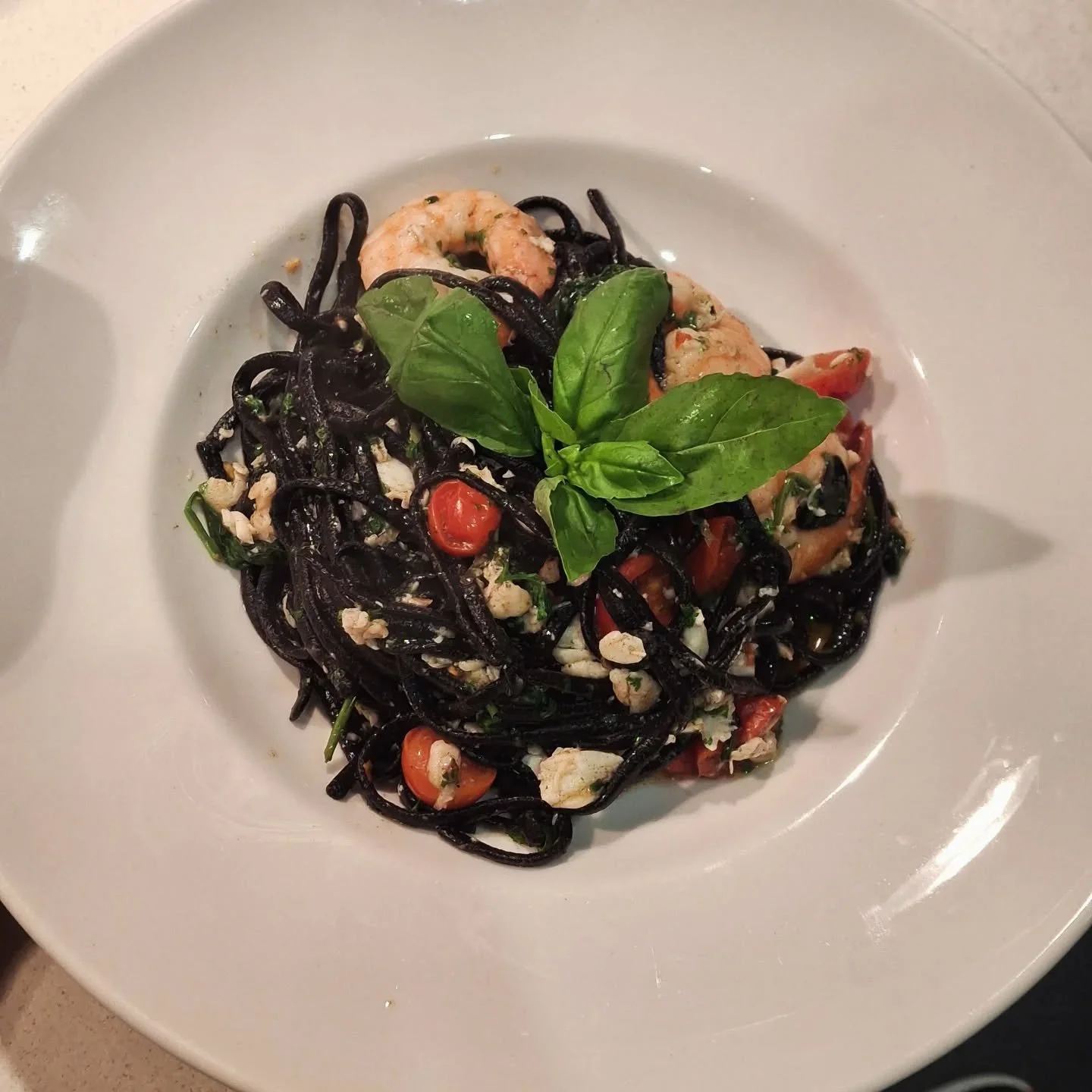 One of our most popular specials is back! 

Squid Ink Linguine with garlic, chilli, crab meat, prawns, cherry tomatoes, baby spinach and a fresh lemon dressing.

A beautiful seafood pasta packed with flavour and perfect for a cosy night out.

Dining 