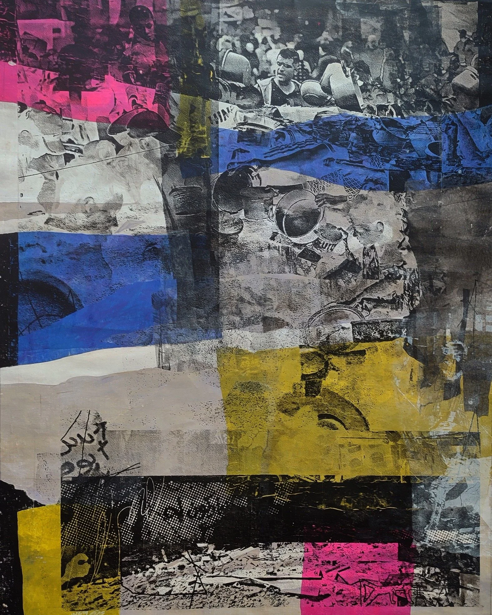 Born in Libya to Jordanian parents of Palestinian descent and raised in Saudi Arabia, Ghadeer Saeed carries multiple geographies within her.�Her work echoes this layered identity, merging cultural symbols, personal archives, and global imagery into n