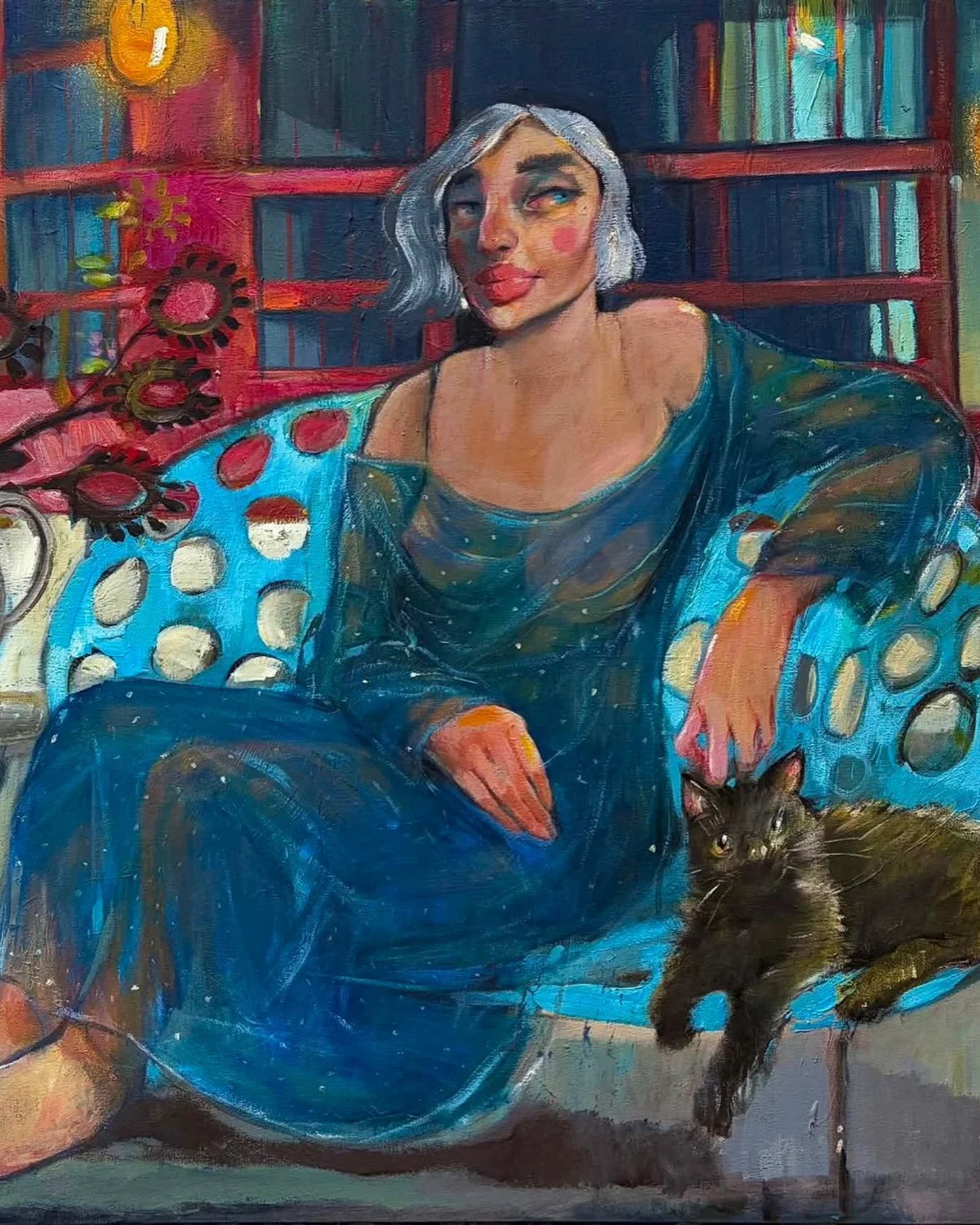 We are open daily from 11-6 , you are most welcome to view the beautiful exhibition bu Zeena Sileem 🌺