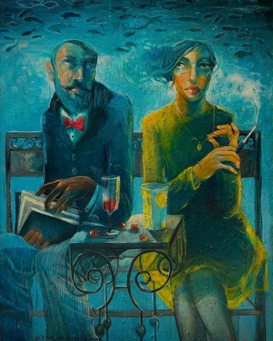 TABLE NO. 6

"Transparent and silent, it sinks to the bottom of the ocean. It receives visitors returning from war, bodies made of seashells, and fermented grapes in dusty glasses."

 Zeena Sileem, @zeenasileem

One week left. On view throu