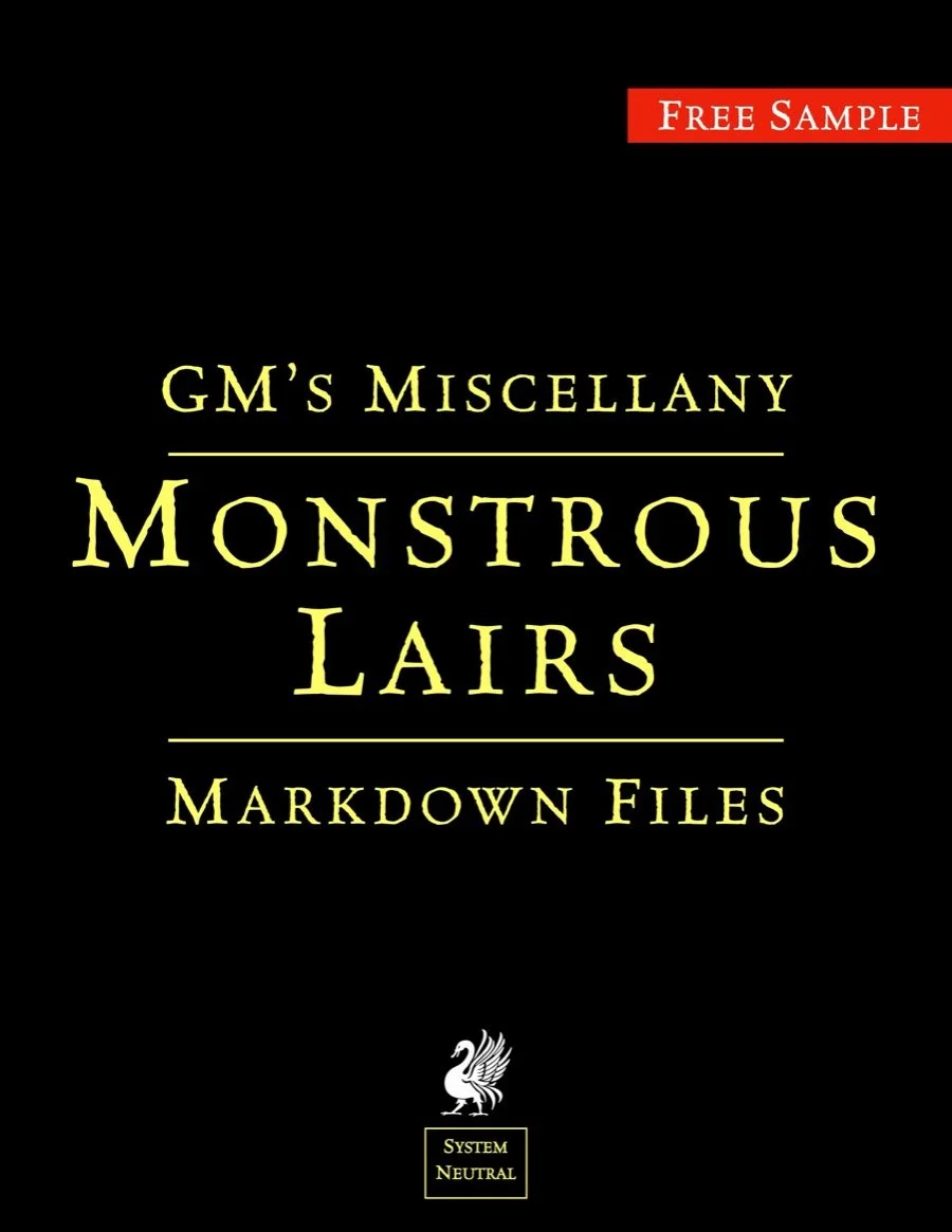 Monstrous Lair Markdown & Text Files Sample