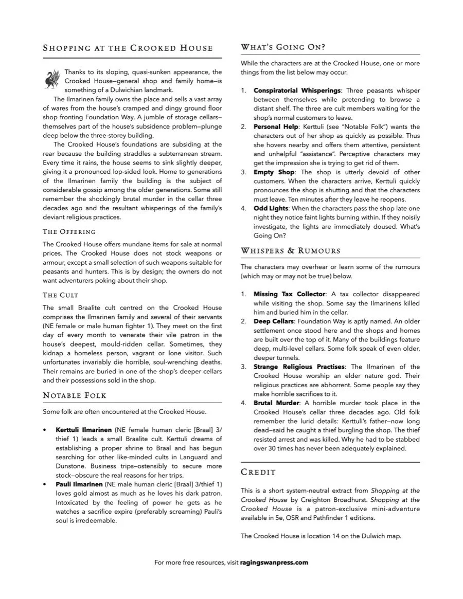 Shopping at the Crooked House