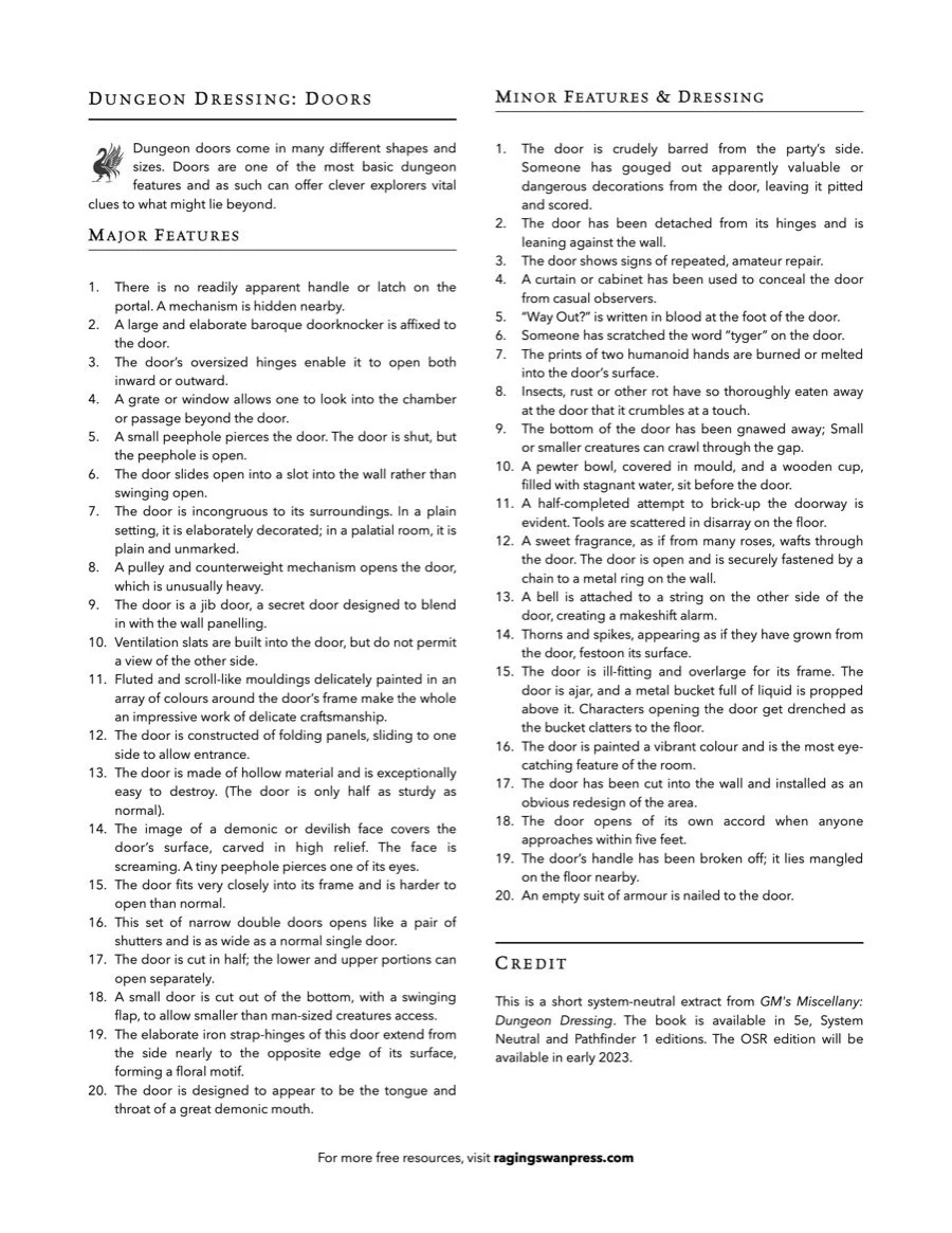 Dungeon Dressing: Double Doors