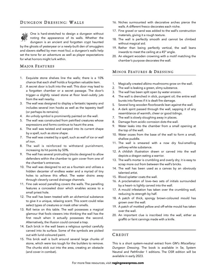 Dungeon Dressing: Walls