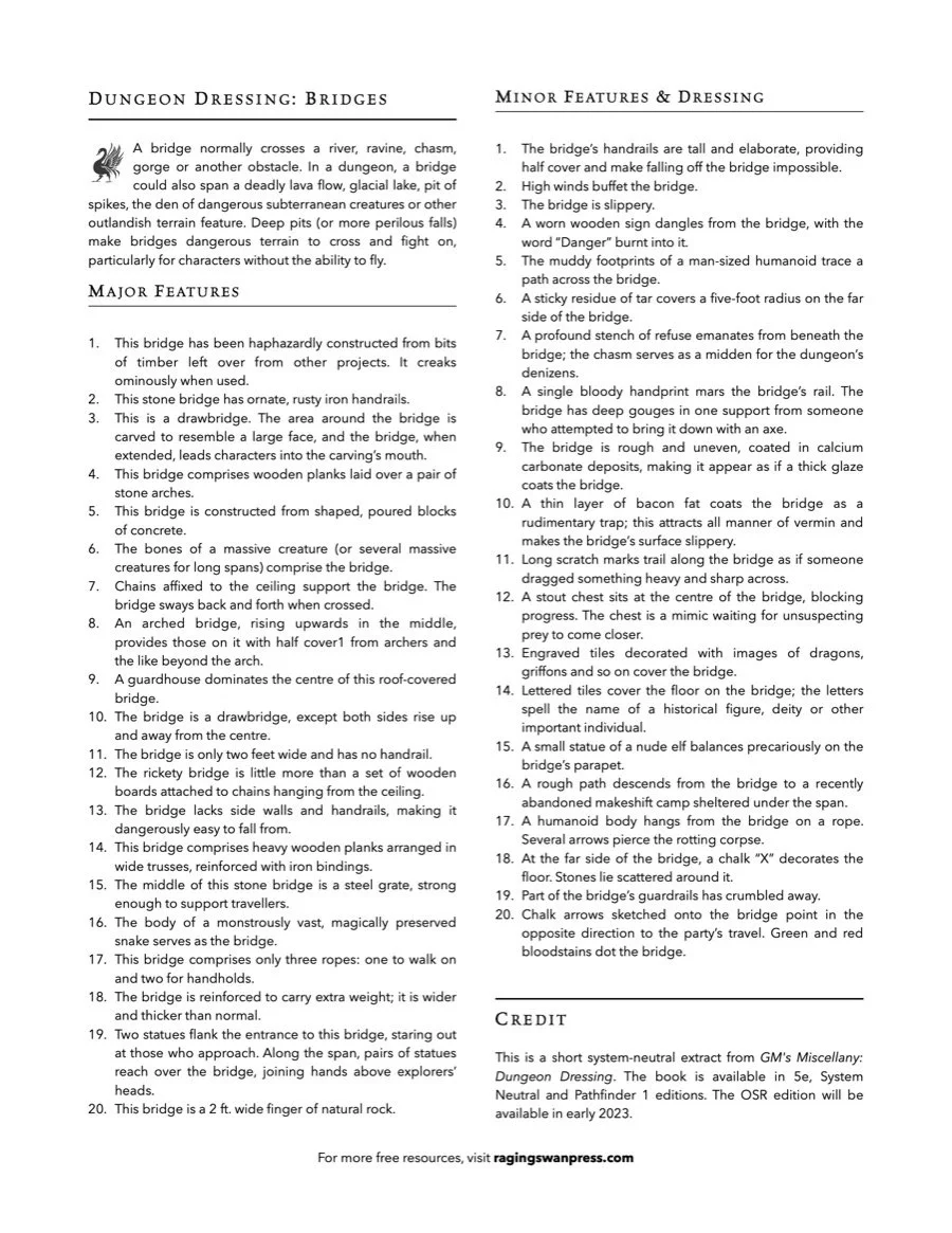 Dungeon Dressing: Bridges