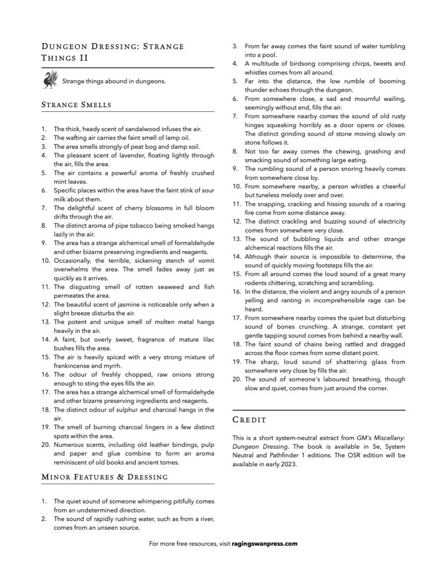 Dungeon Dressing: Strange Things II