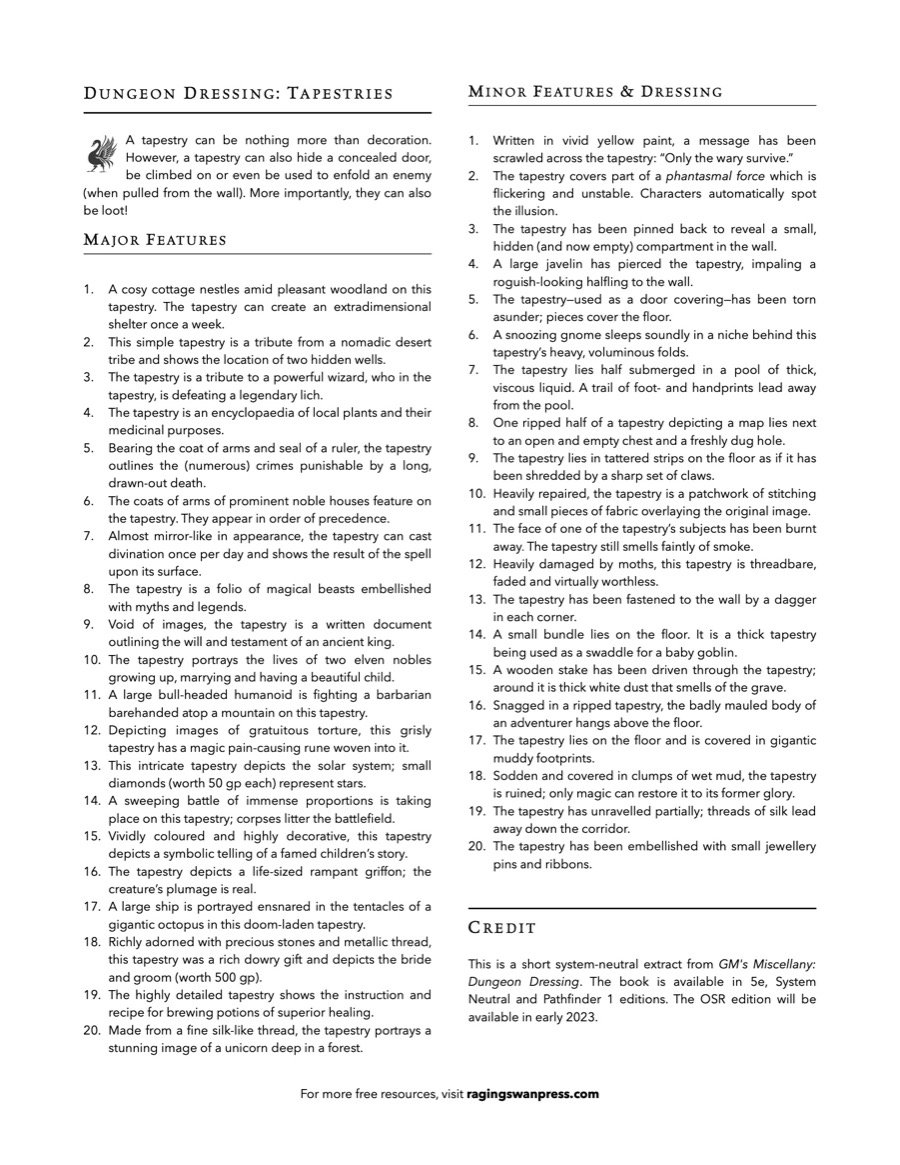 Dungeon Dressing: Tapestries