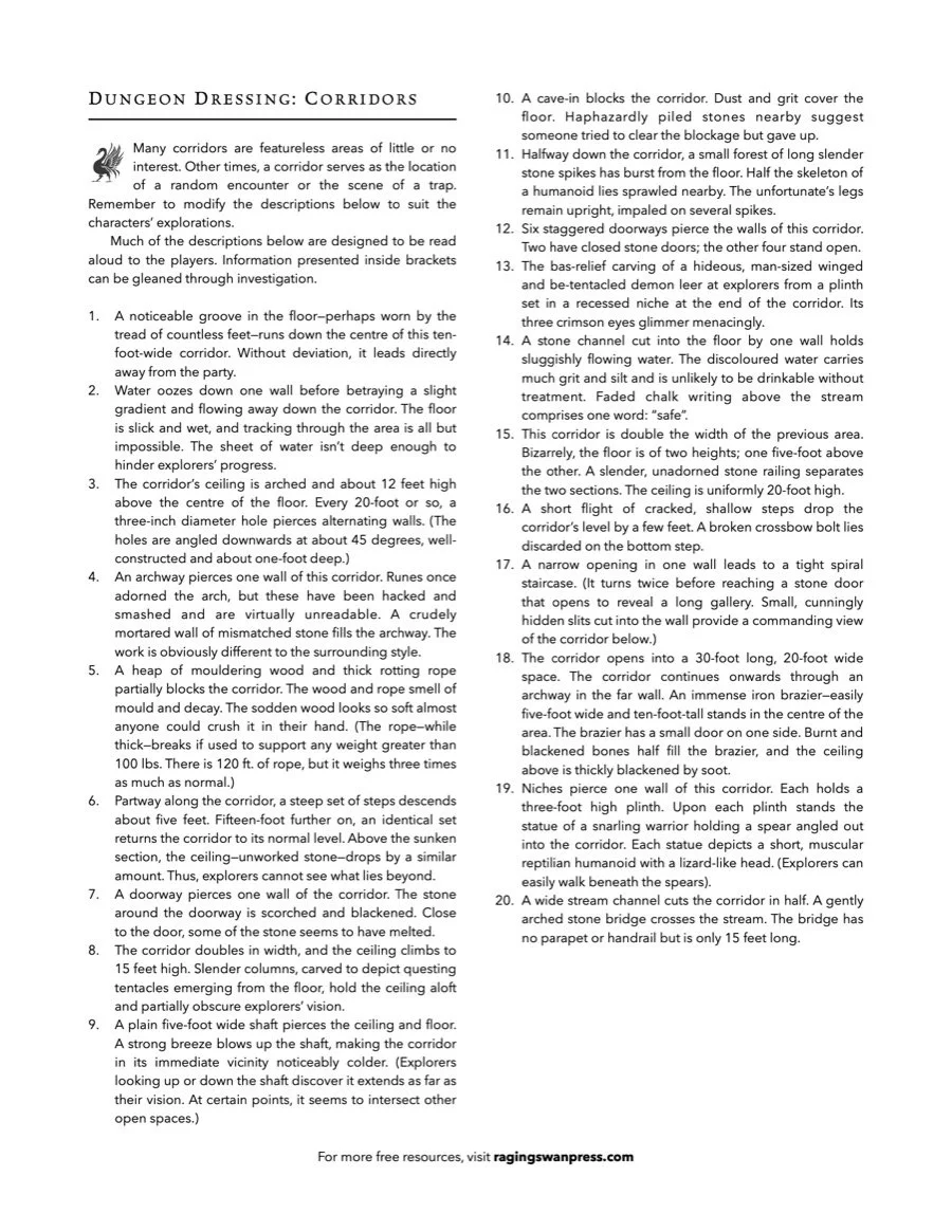 Dungeon Dressing: Dungeon Corridors