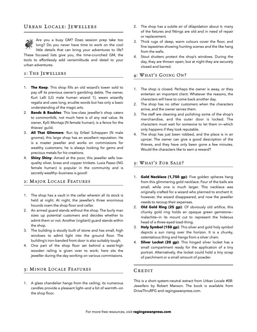 Urban Locales: Jewellers