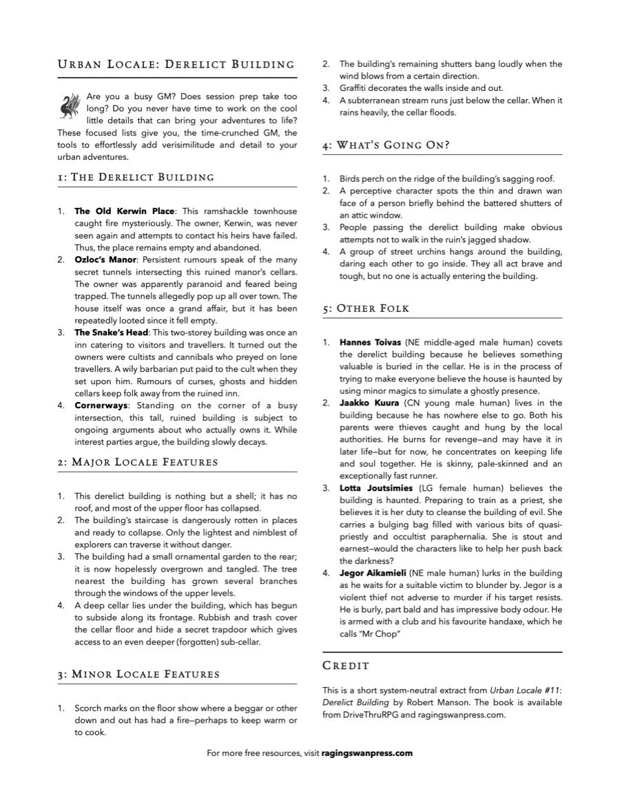 Urban Locales: Derelict Building