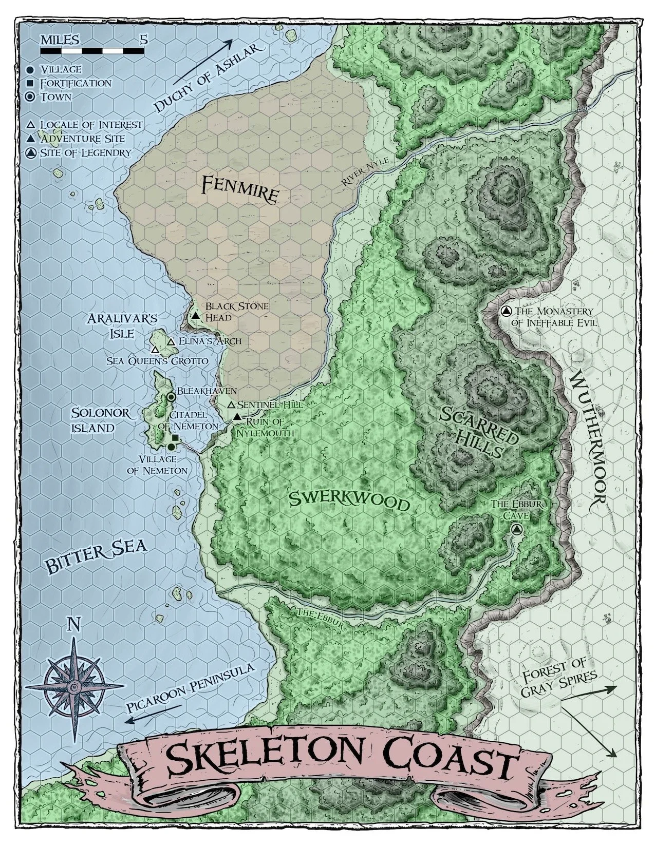 Citadel on the Wilderlands: Colourised Maps