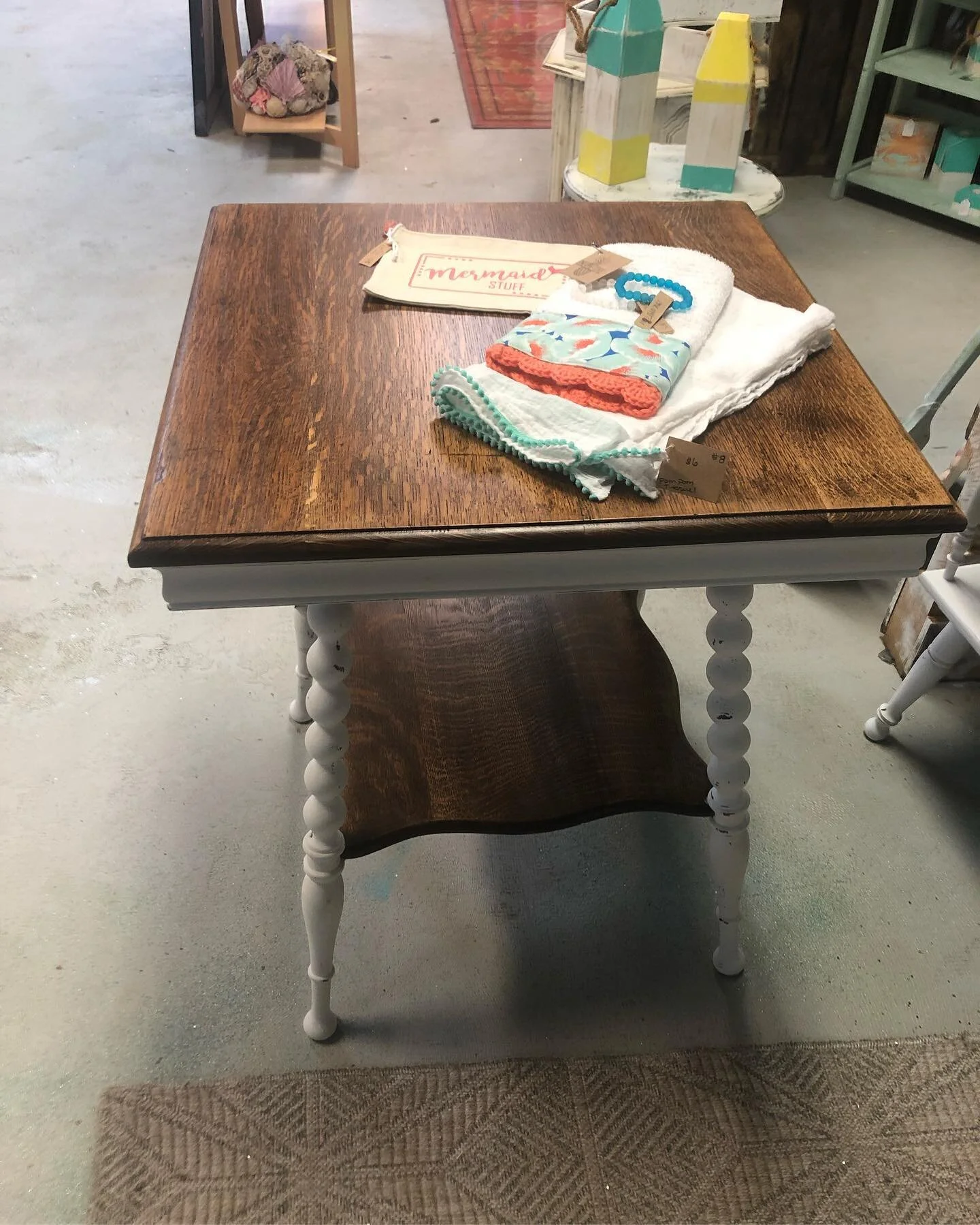 Tiger oak end table