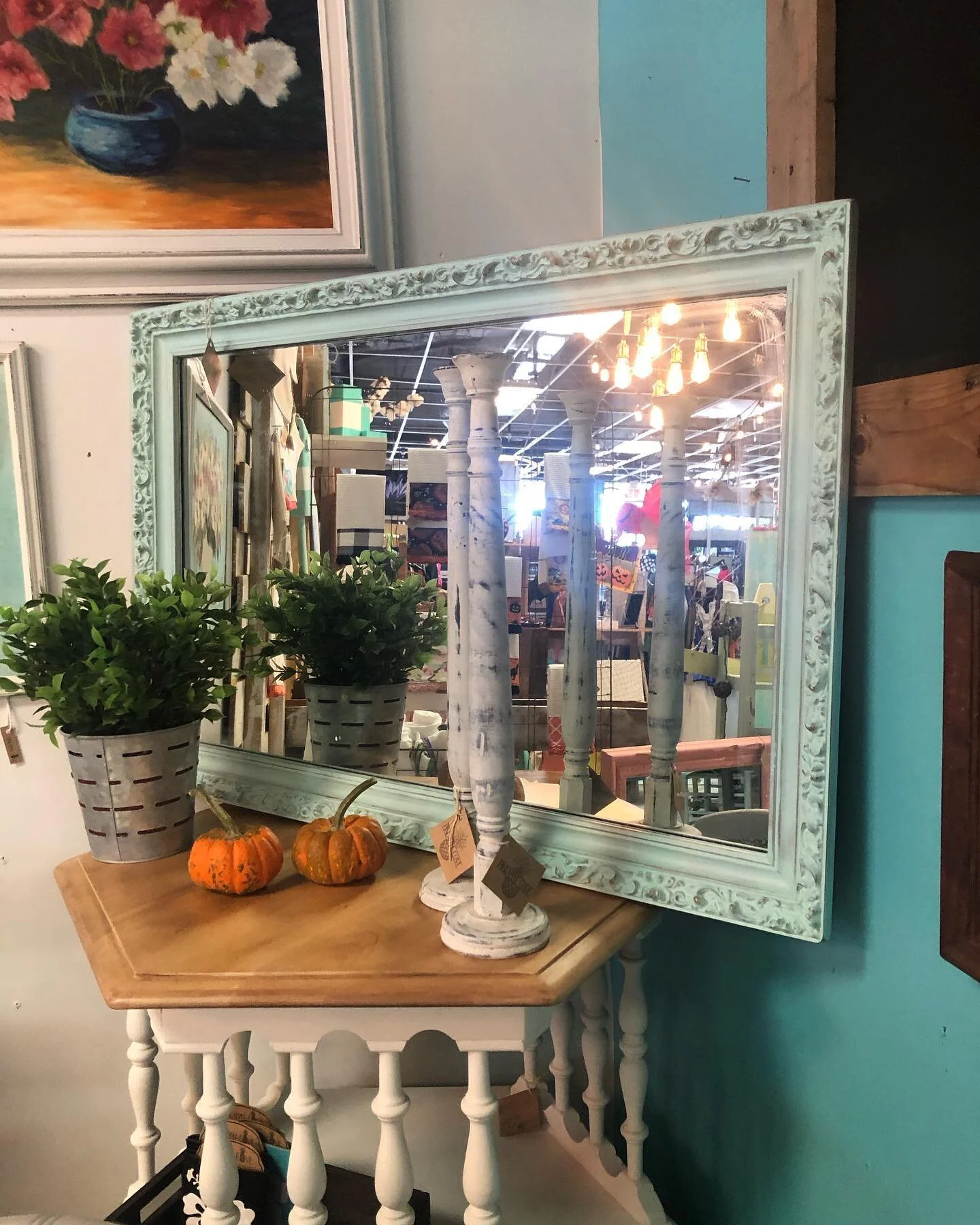 Teal mirror