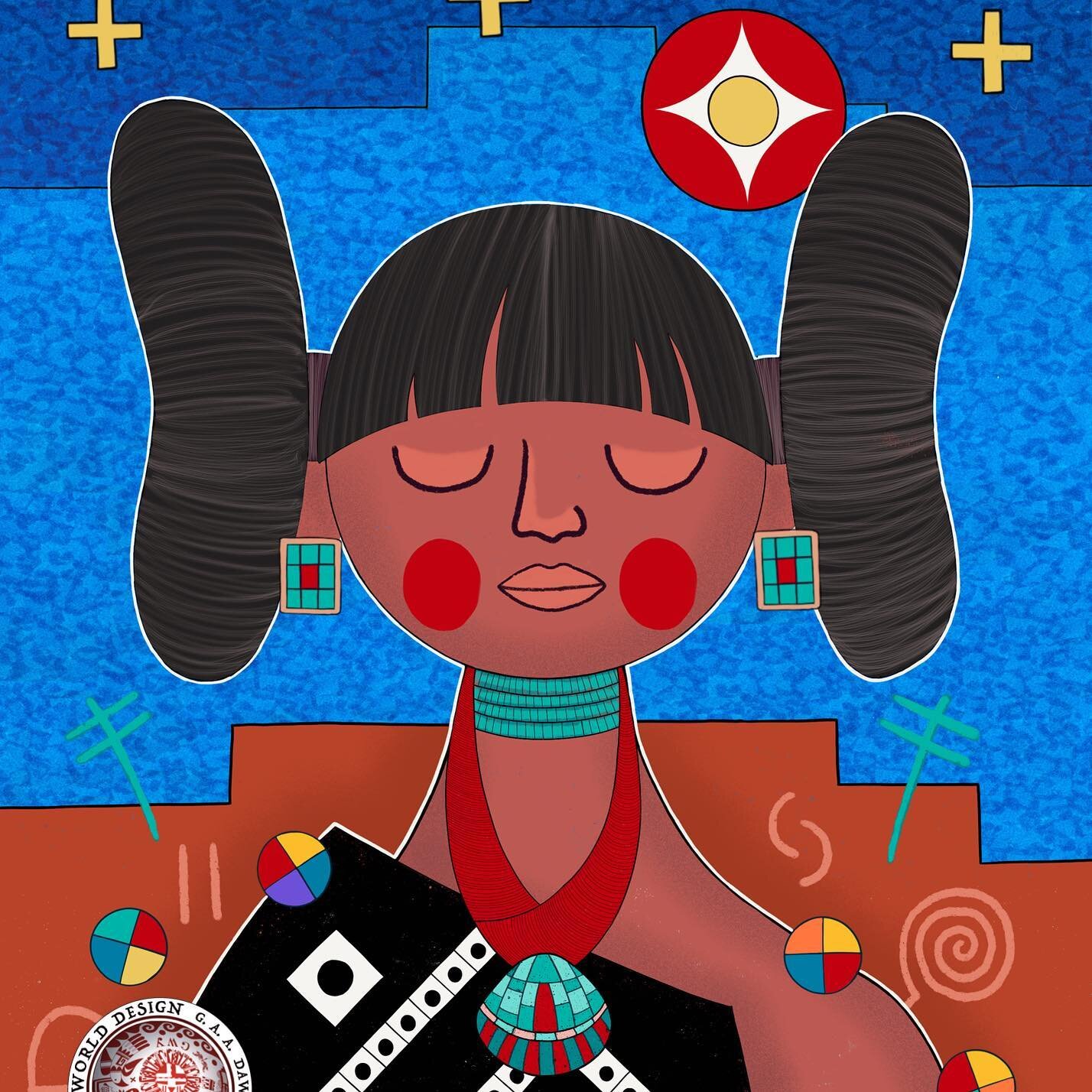 New print at FourthWorldDesign.com - &ldquo;Hopi Maiden&rdquo; #fourthworlddesign #hopi #art #southwest #maiden