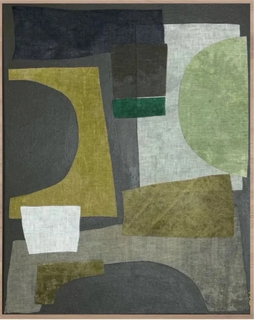 Framed Green Collage // 17.25 x 21.5