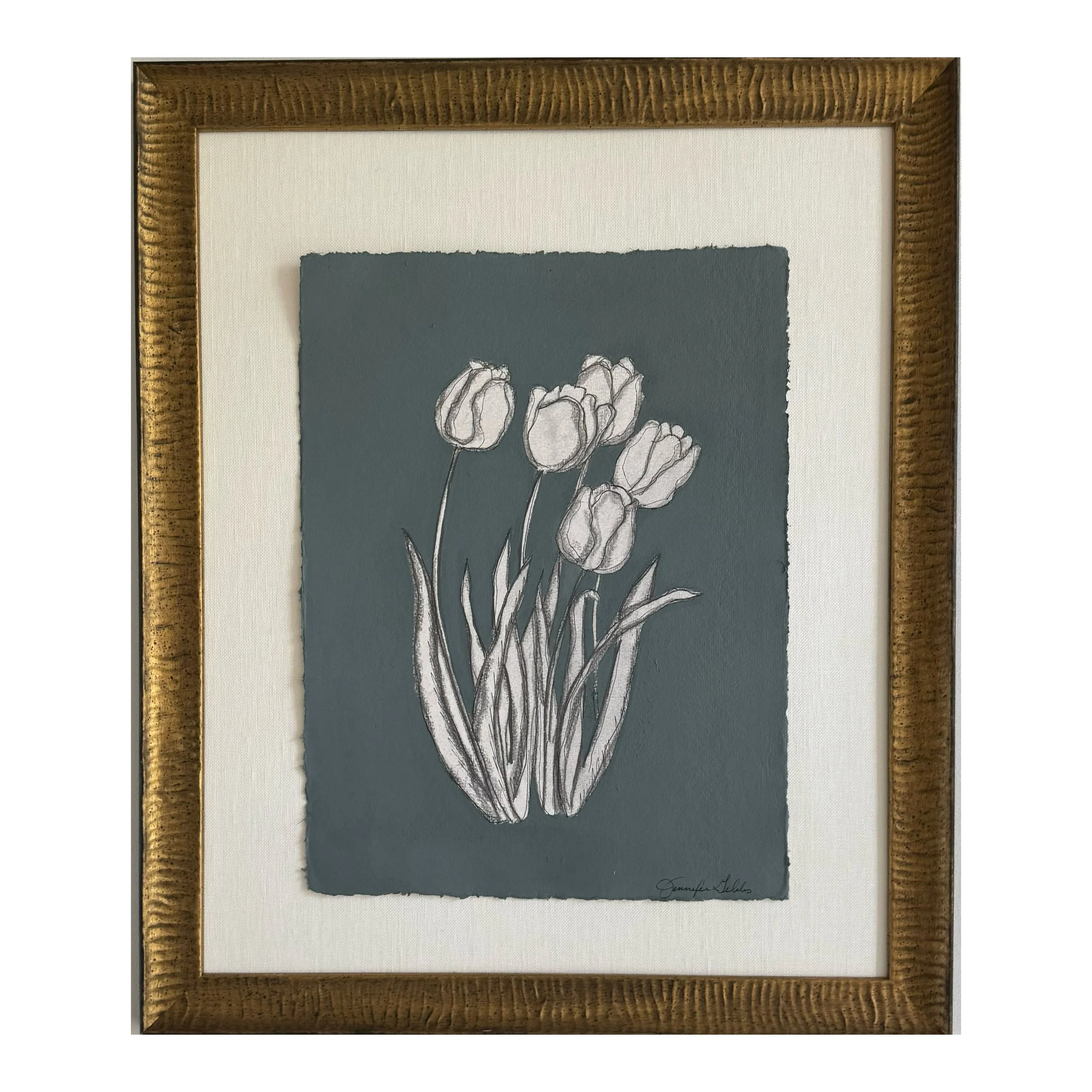 Tulips DeNimes // 22.5 x 26.5