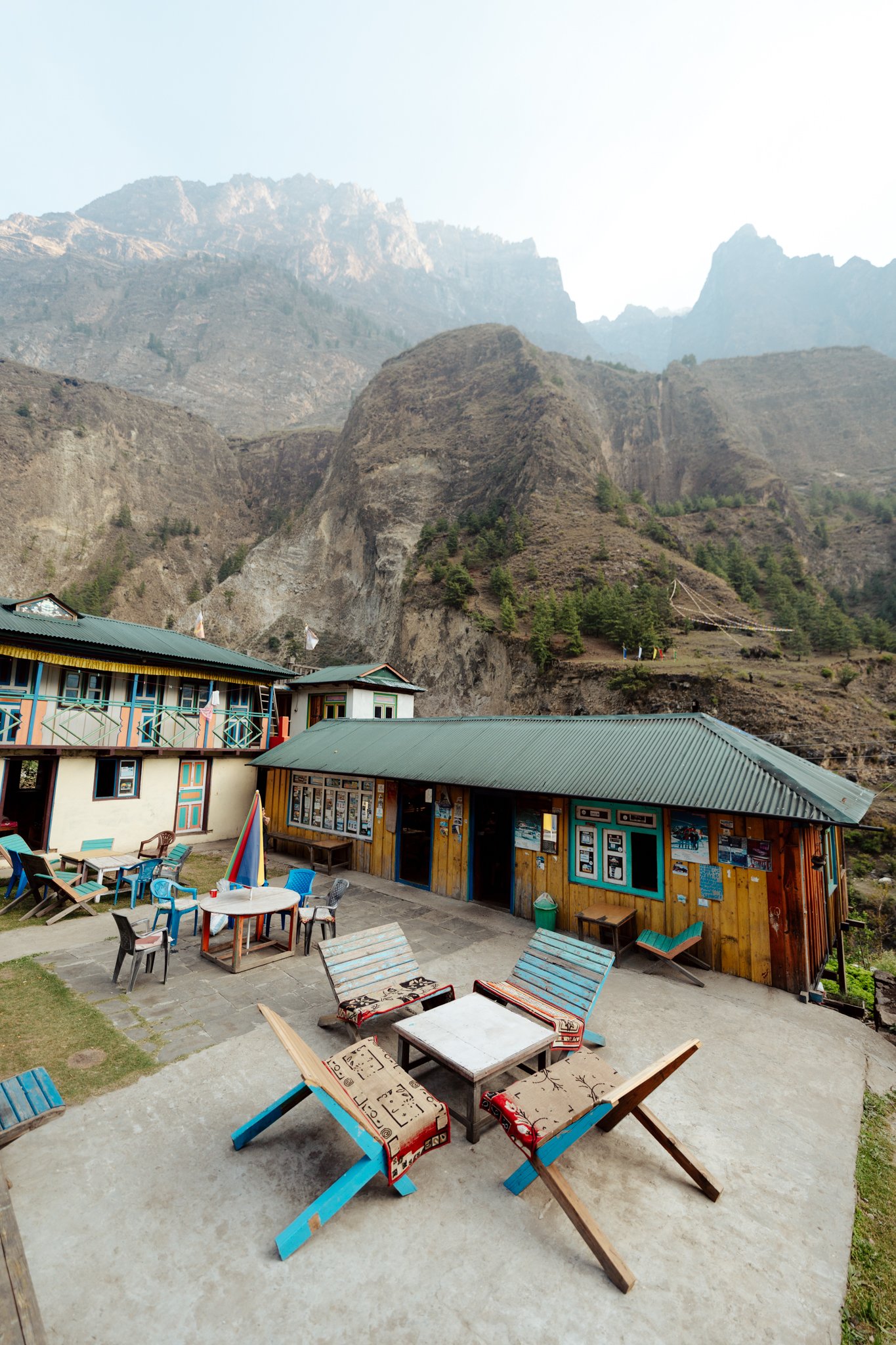 Our Ghap teahouse. No signage. Best mountain view of any stop in the lower trek.