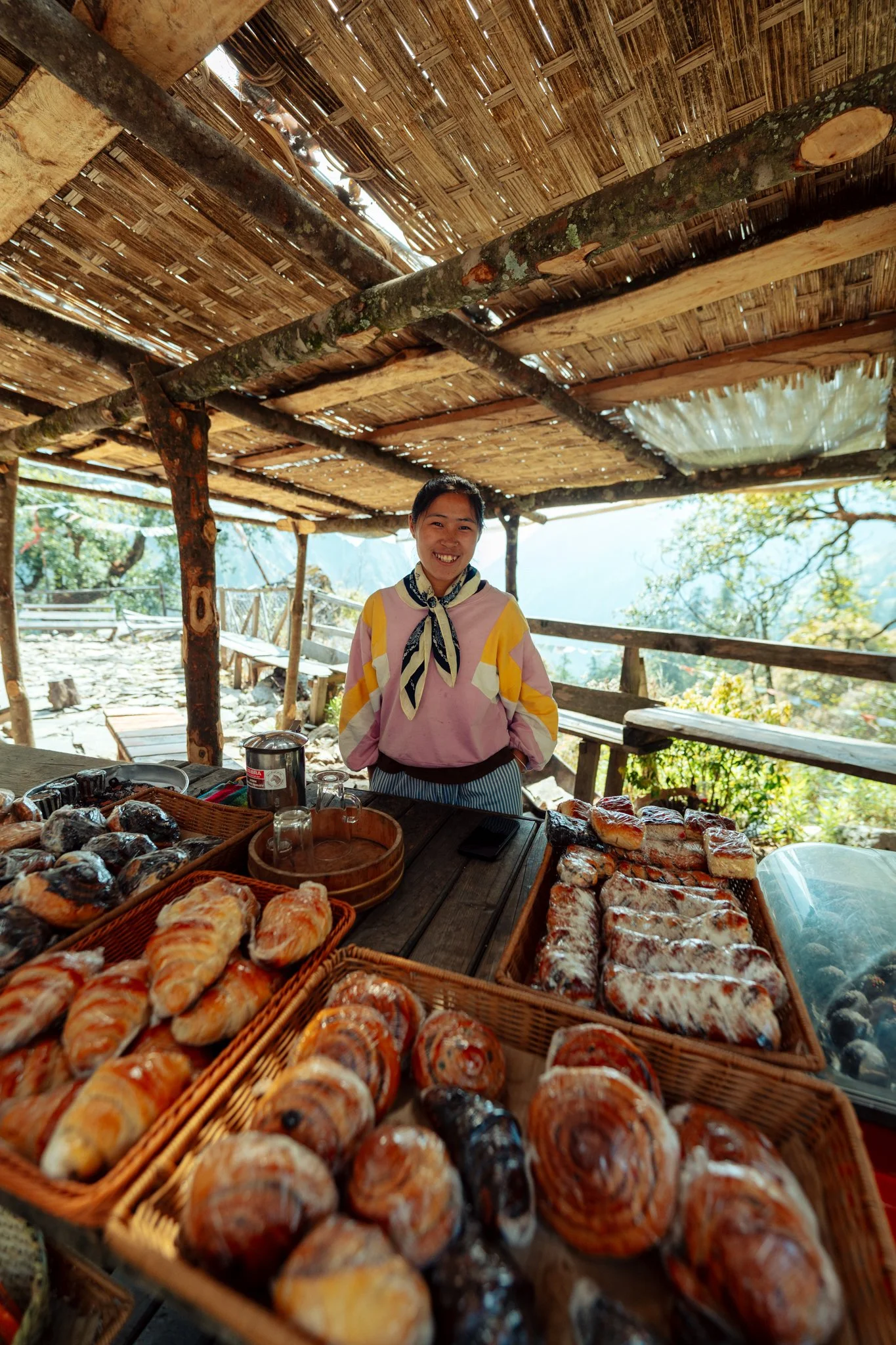 The bakery stand at the top of the climb to Namrung. Do NOT drink the juice.