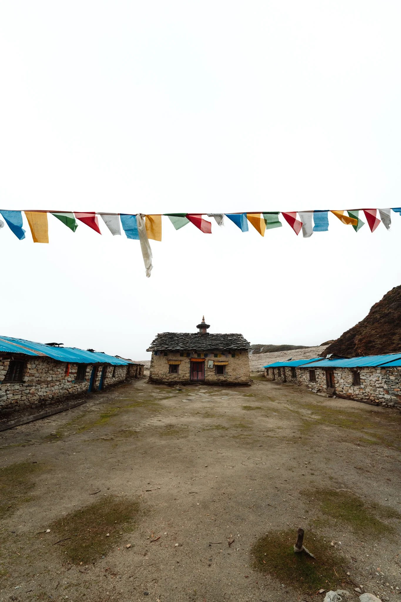 The Pungyen Gompa courtyard. Empty in the off-season.