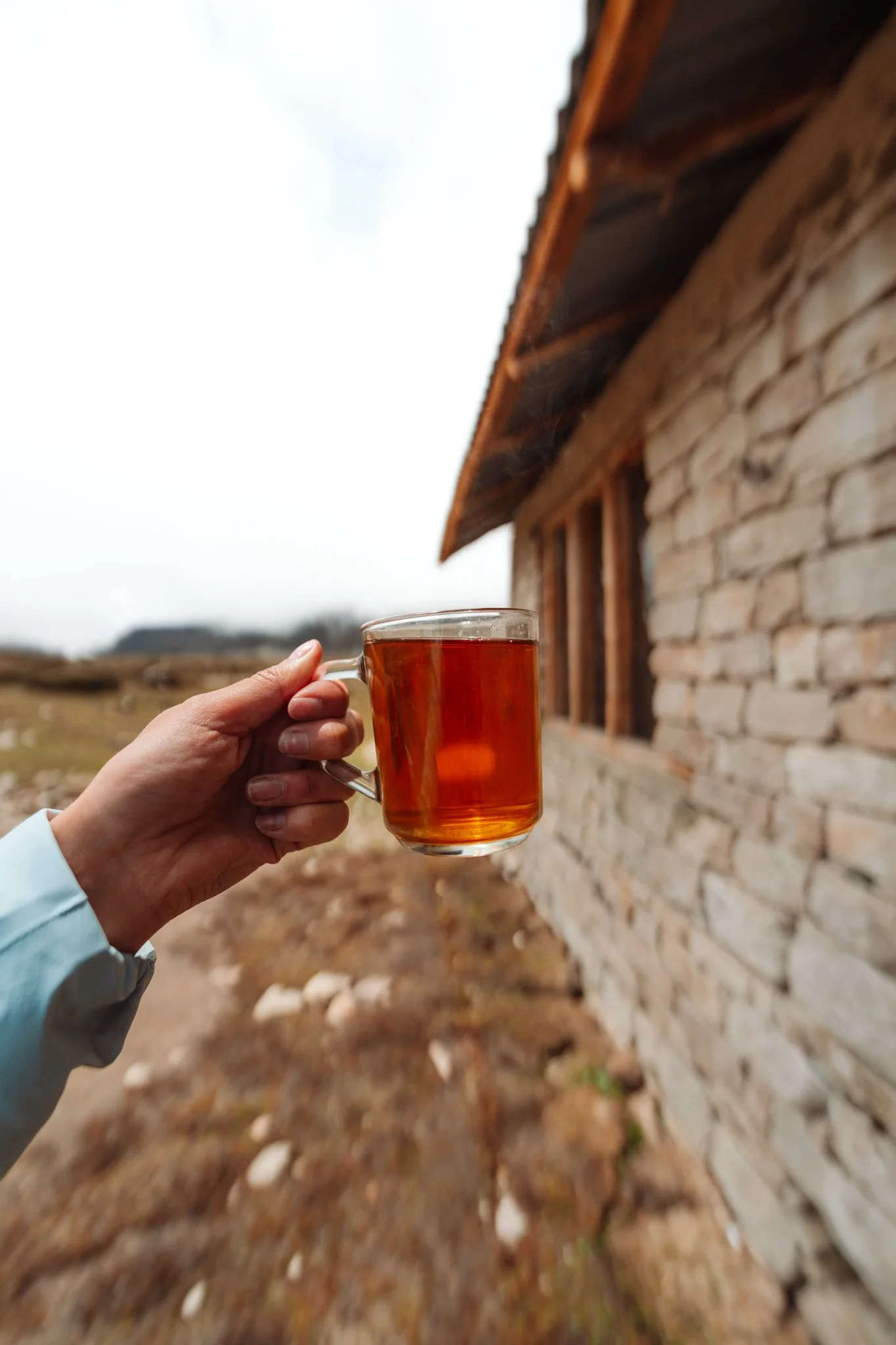 Black tea at the tea hut between Pungyen Gompa and the main trail.