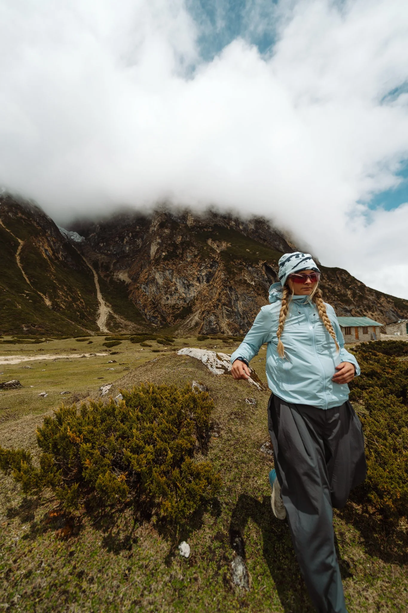 Descending from the plateau back toward Samagaon.