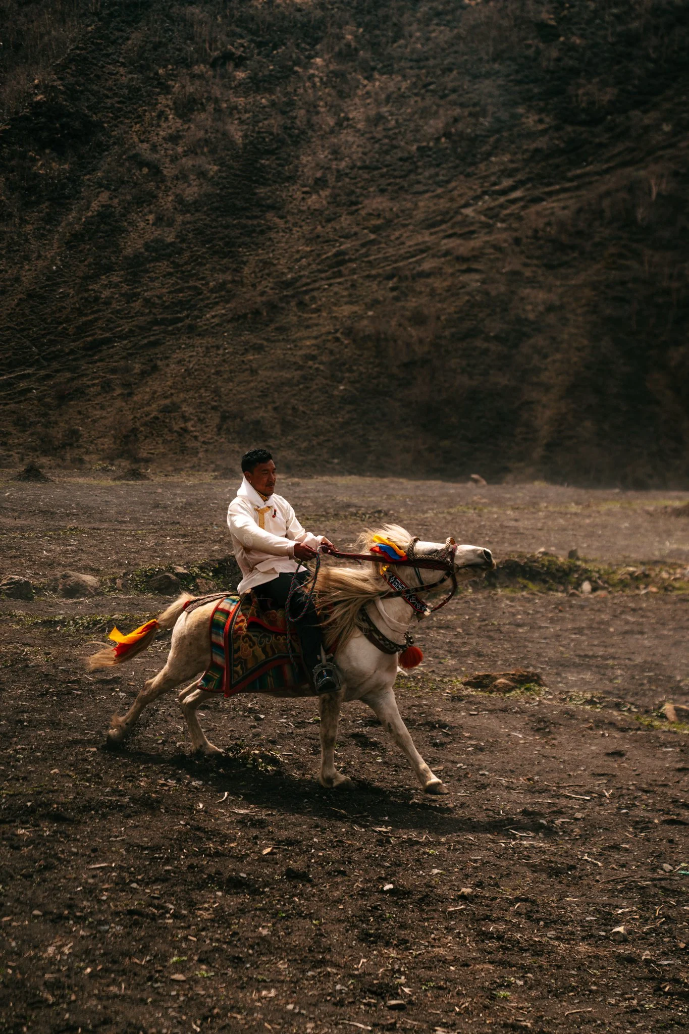 Saga Dawa horse race in Samdo village 