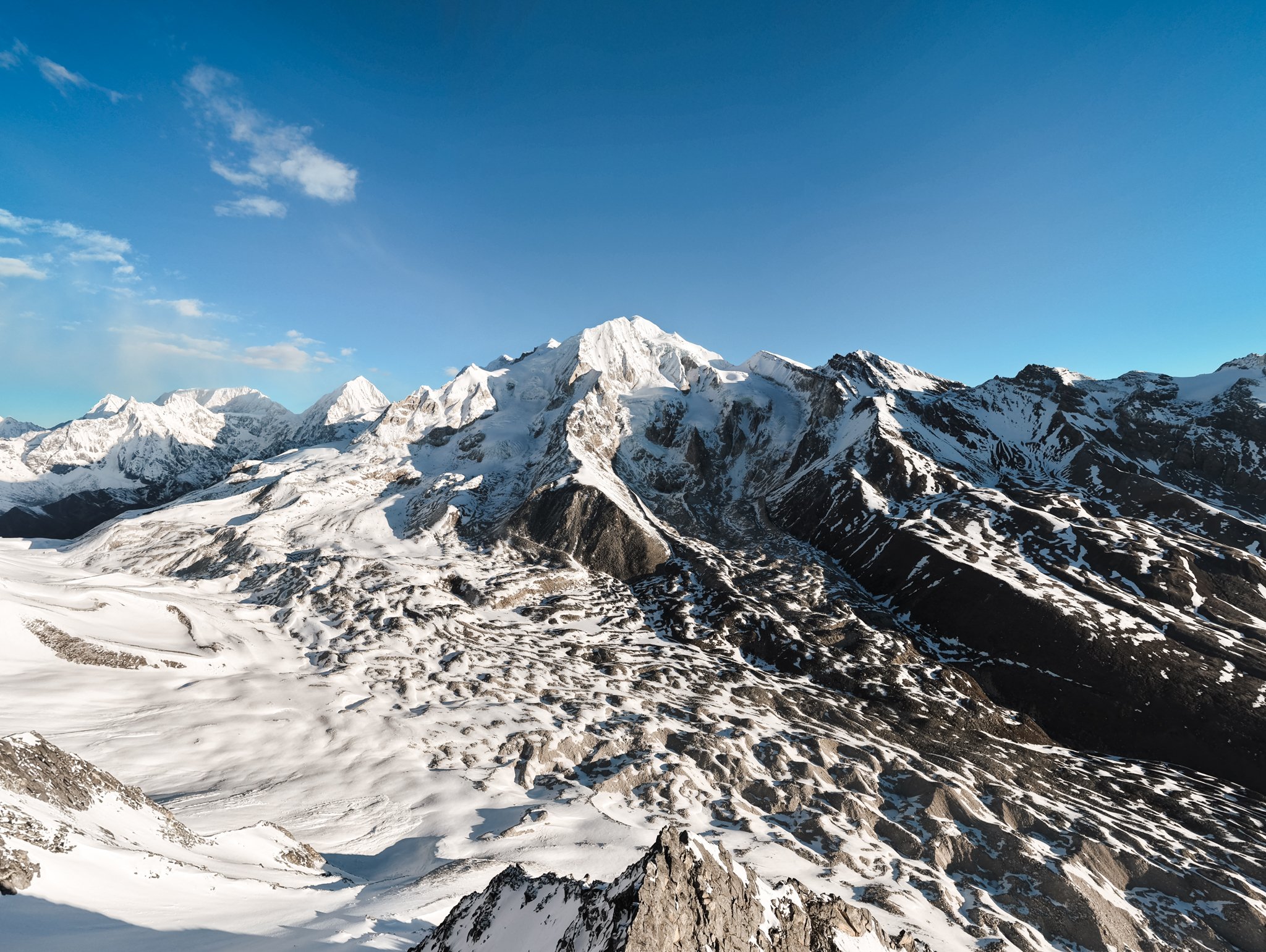From the summit, the high glaciers. National Geographic doesn't print views like this often enough.