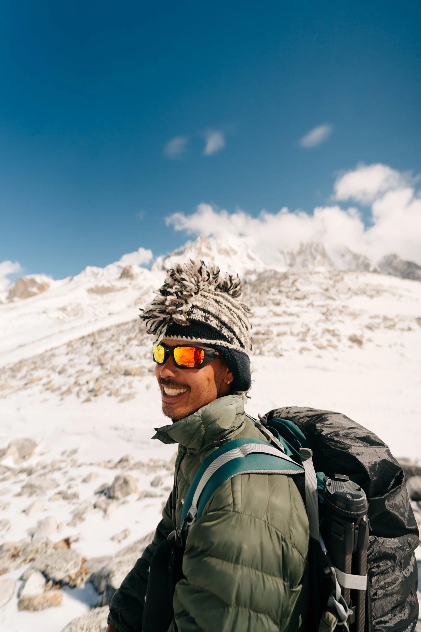 Jiwan. Twelve-year licensed guide, approximately one hundred Larkya La crossings, and the reason I made it.