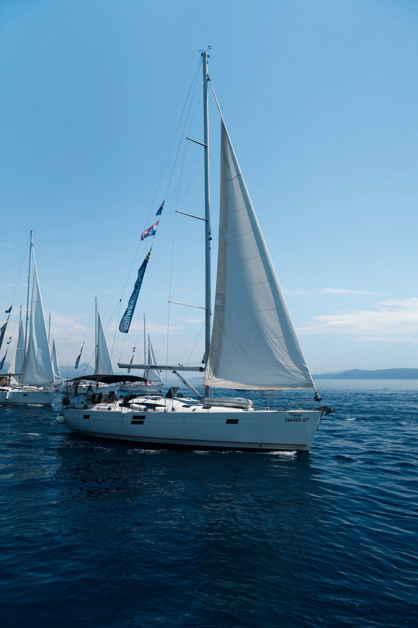  Sailweek fleet sailing downwind toward Bol, Croatia 