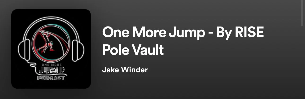 Karlie Place mid-pole-vault, body extended along the pole