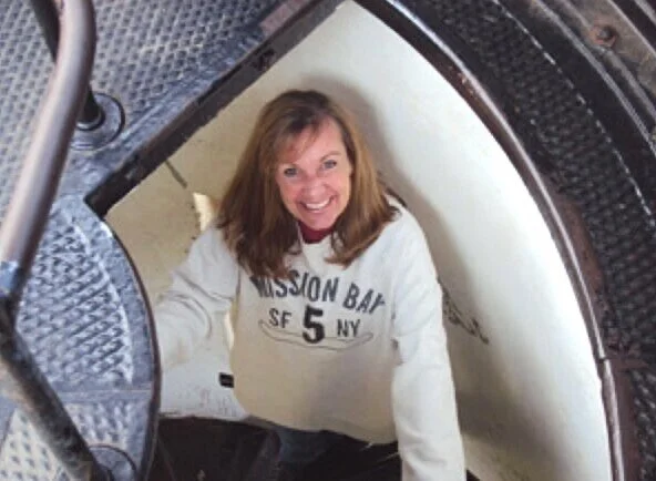 Climbing the lighthouse stairs