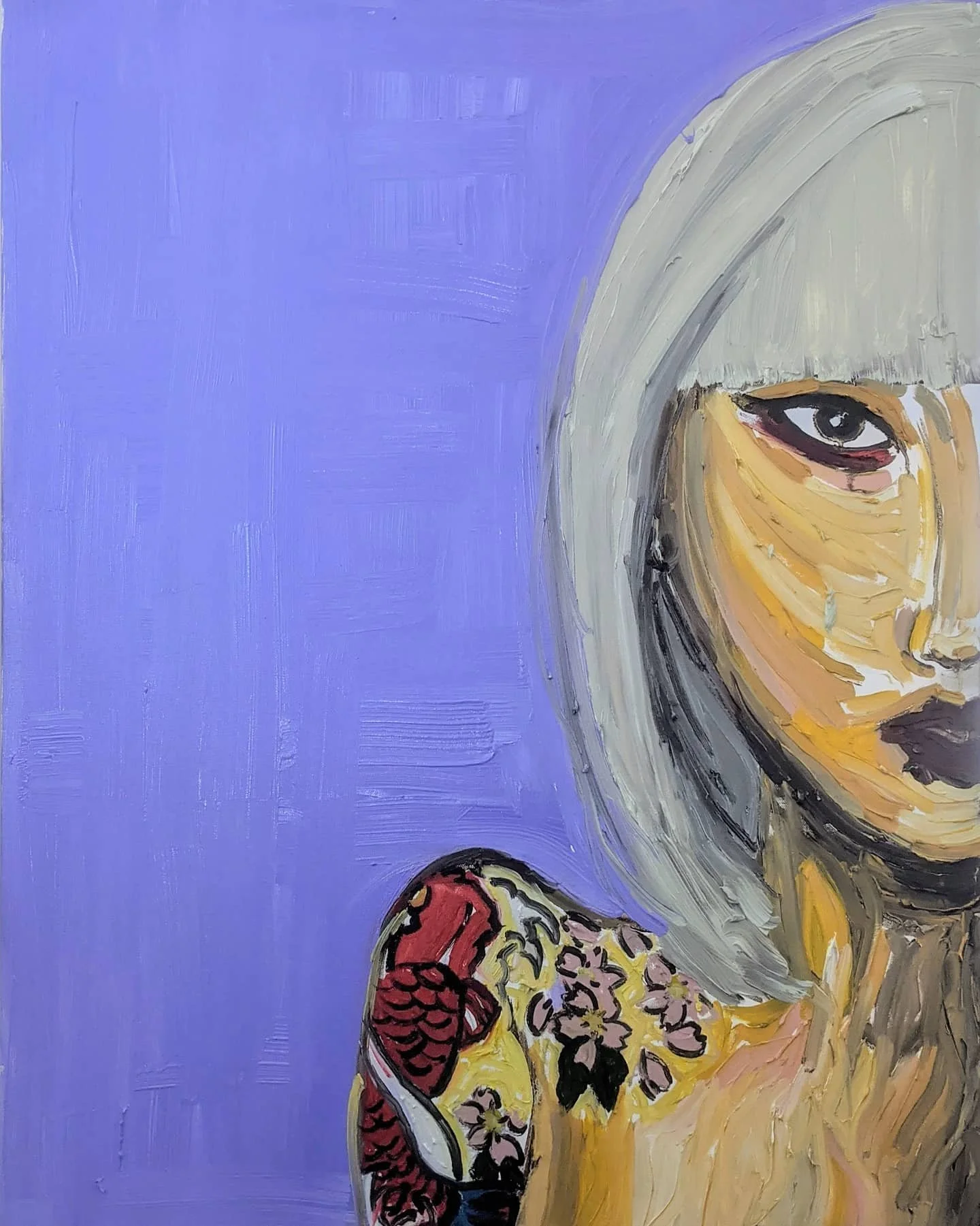 Oil on Canvas: Rebel Rebel 100x90cm